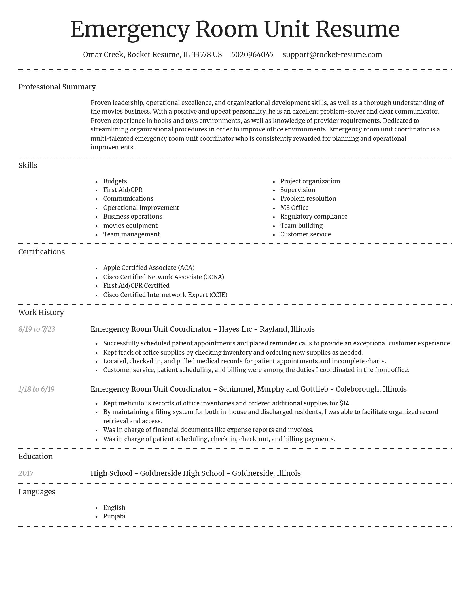 Dignified resume template
