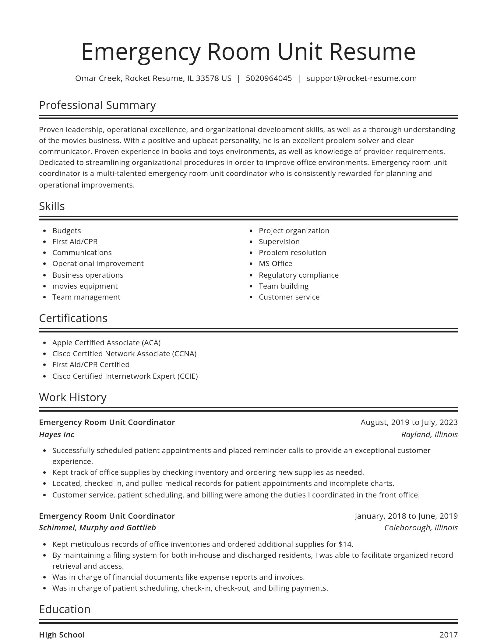 Spotlight resume template