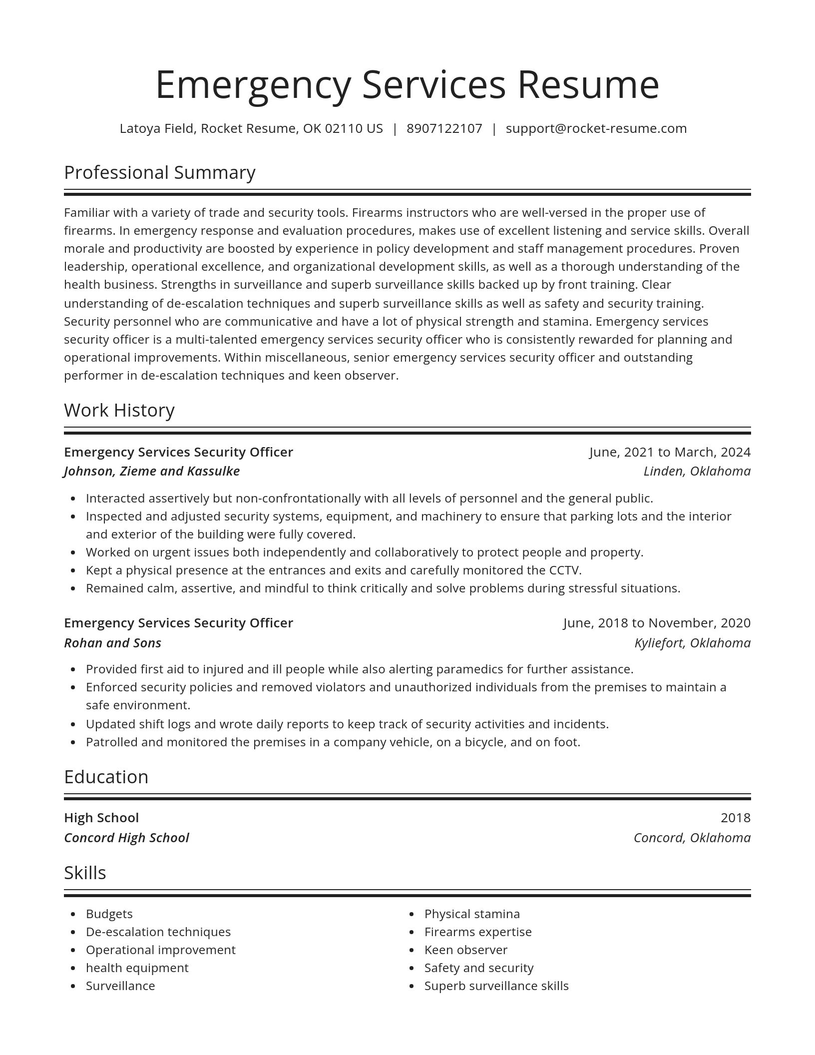 Spotlight resume template