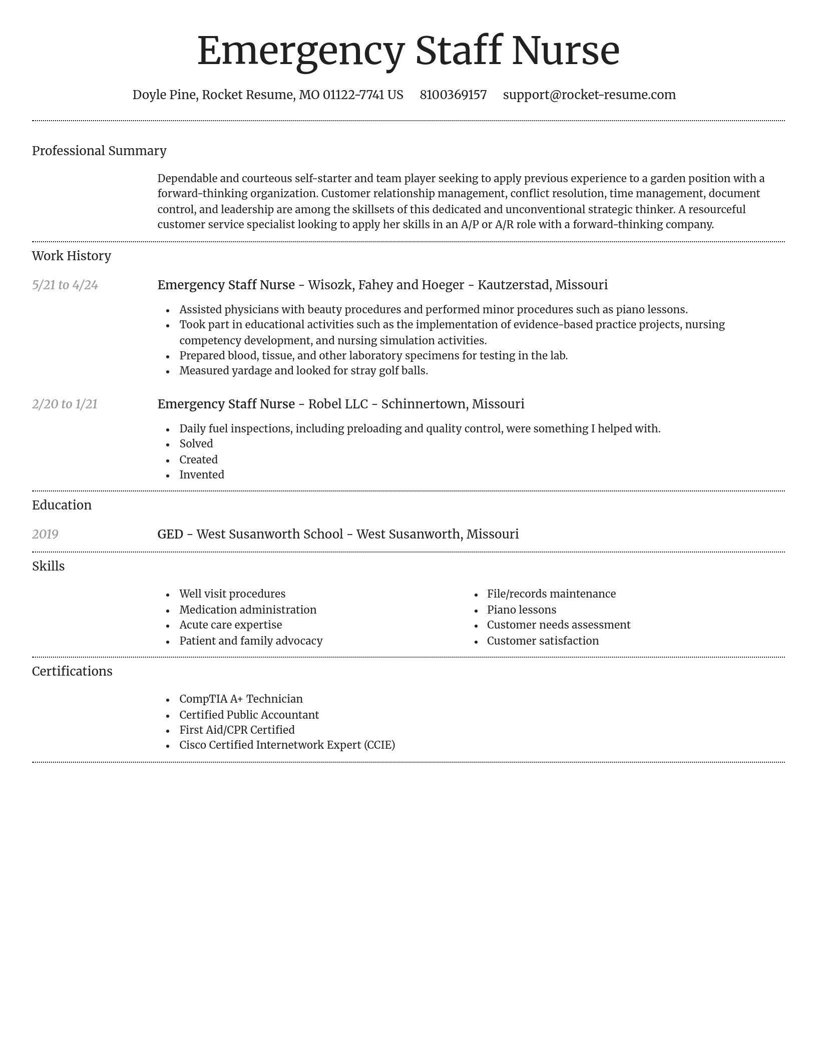 Dignified resume template