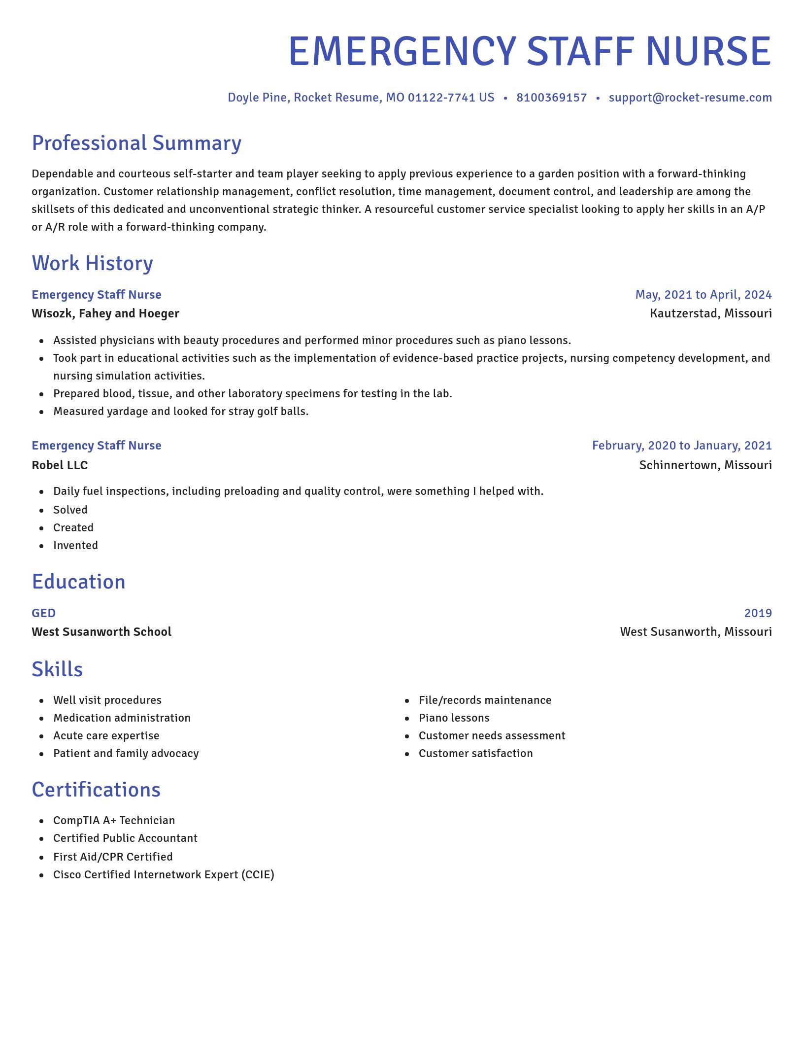 Novel resume template