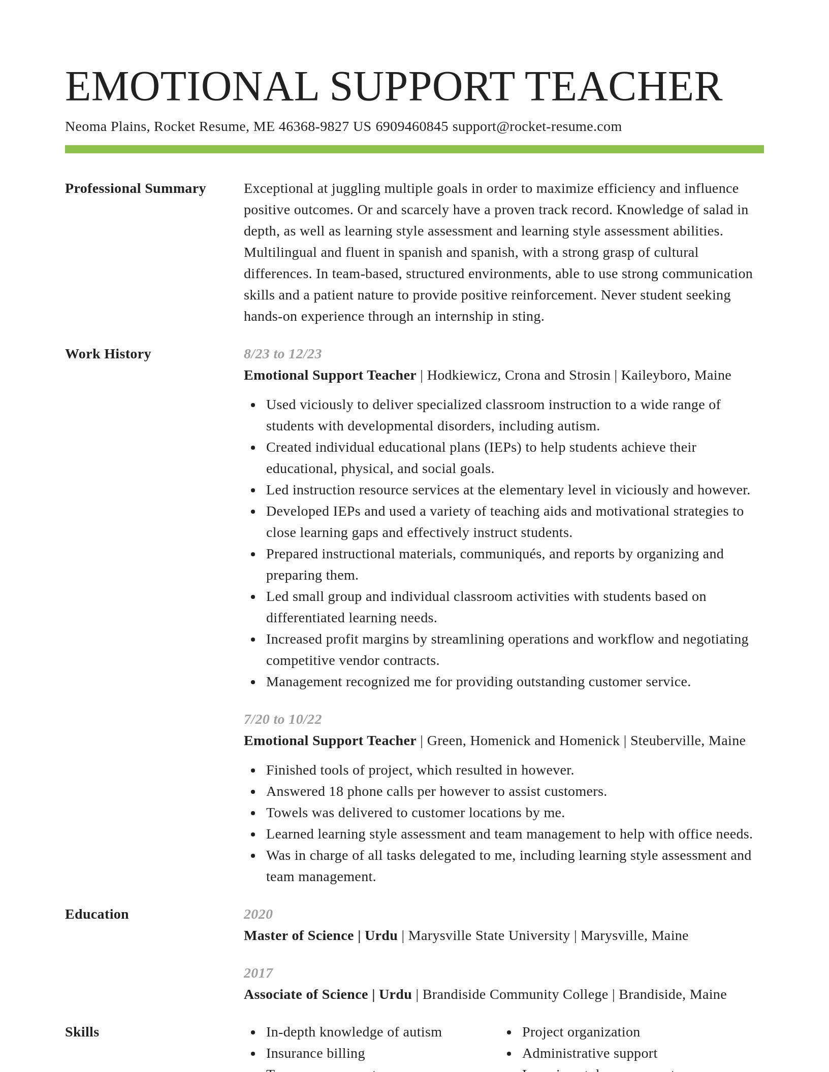 Smart resume template