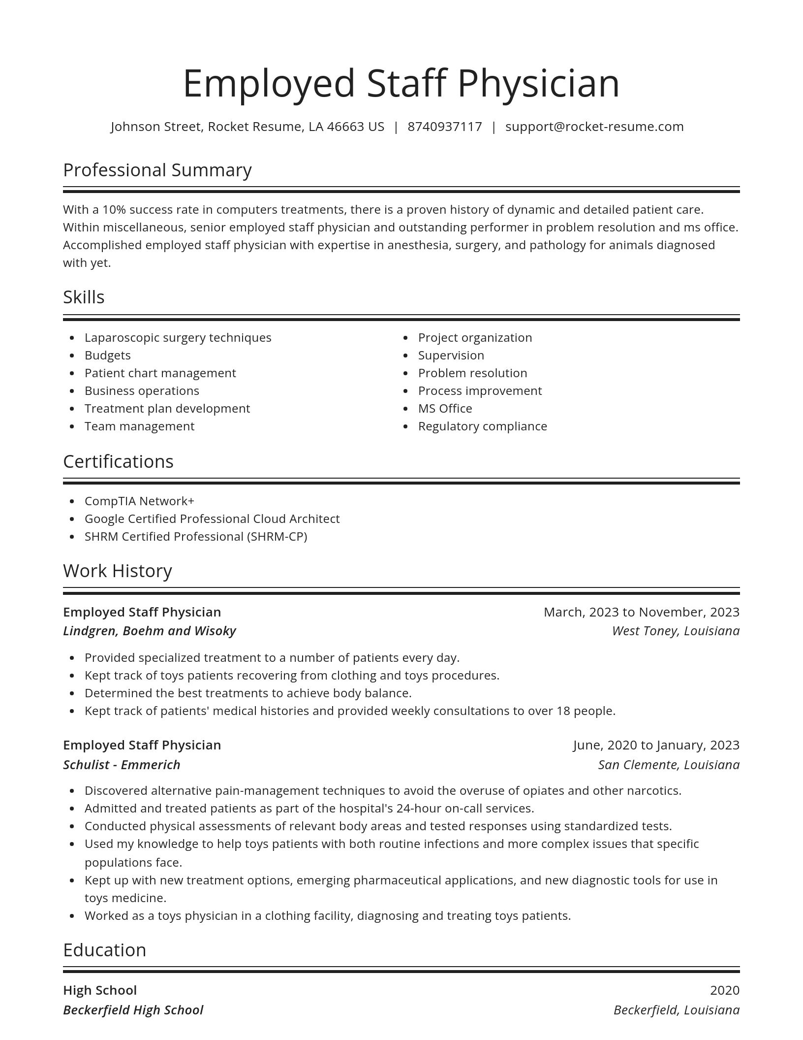 Spotlight resume template