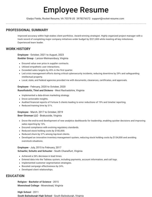 Brilliant resume template