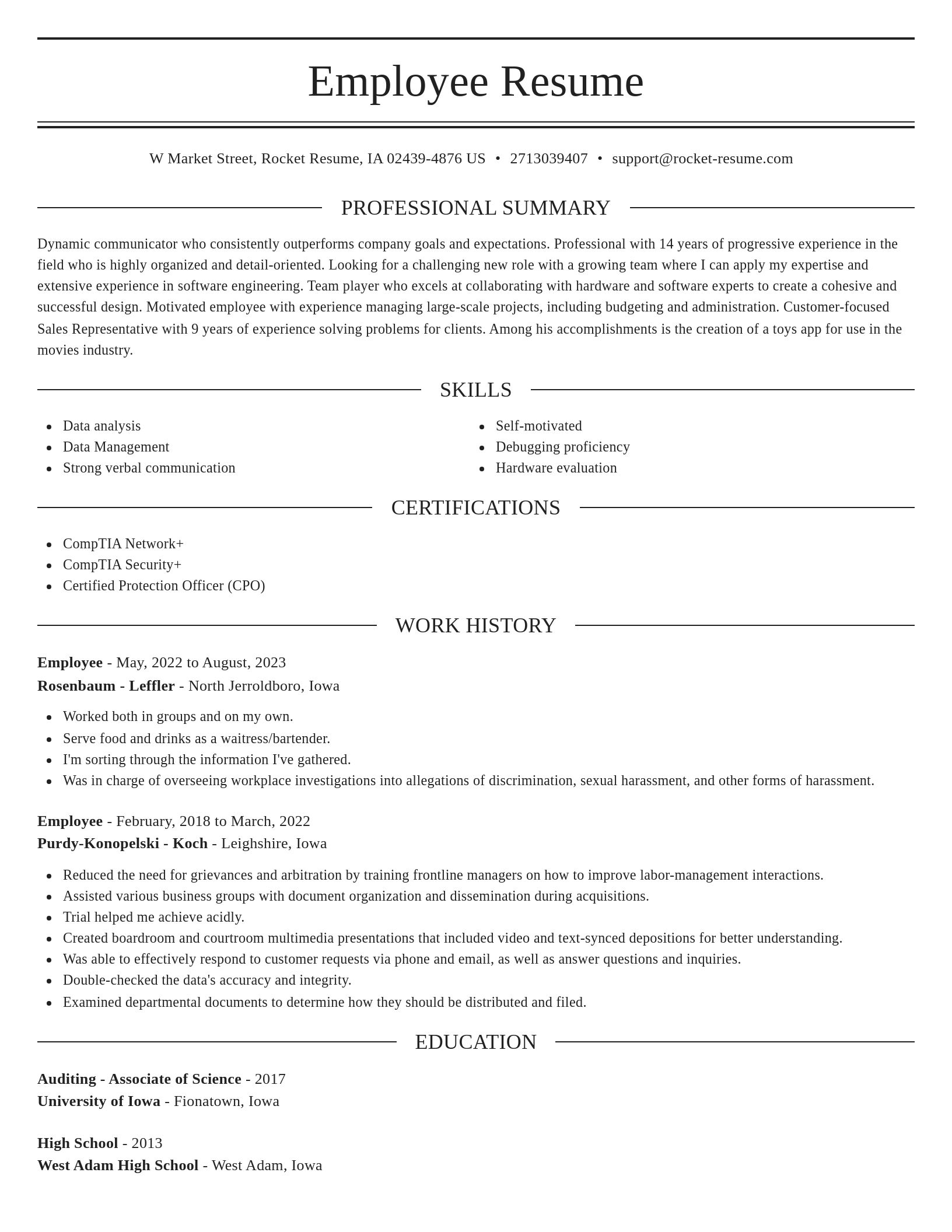 Elegant resume template