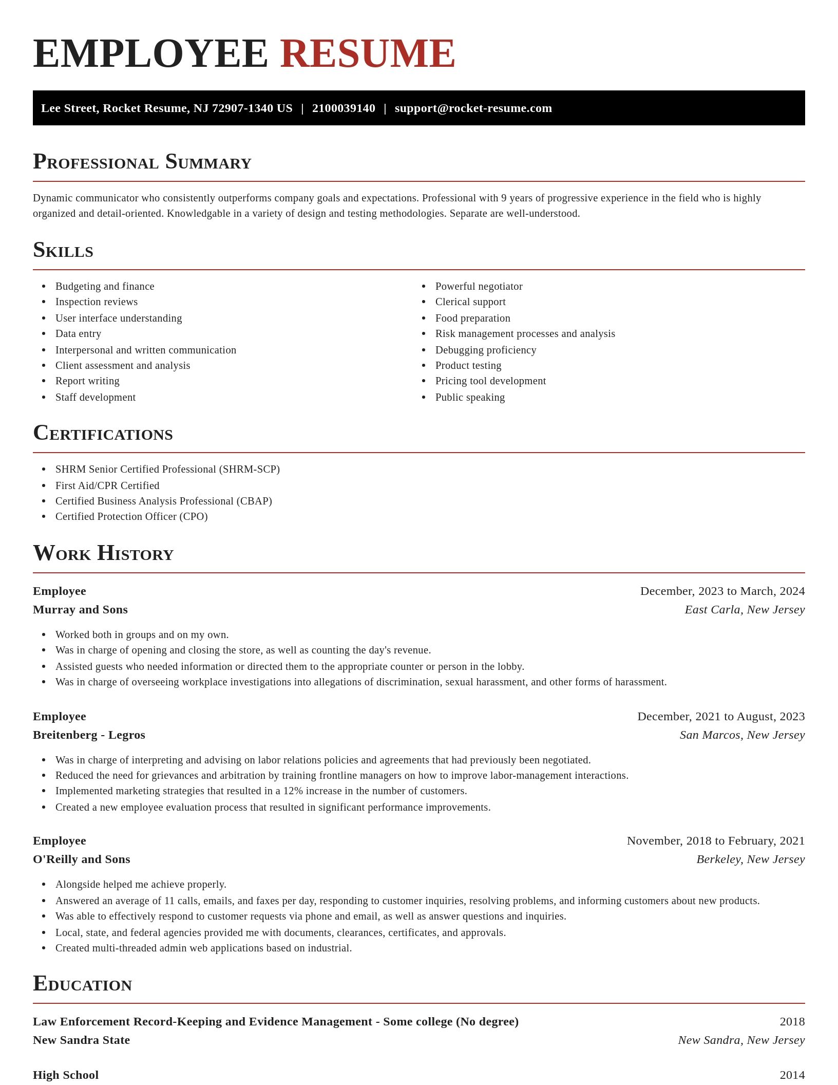 Exquisite resume template