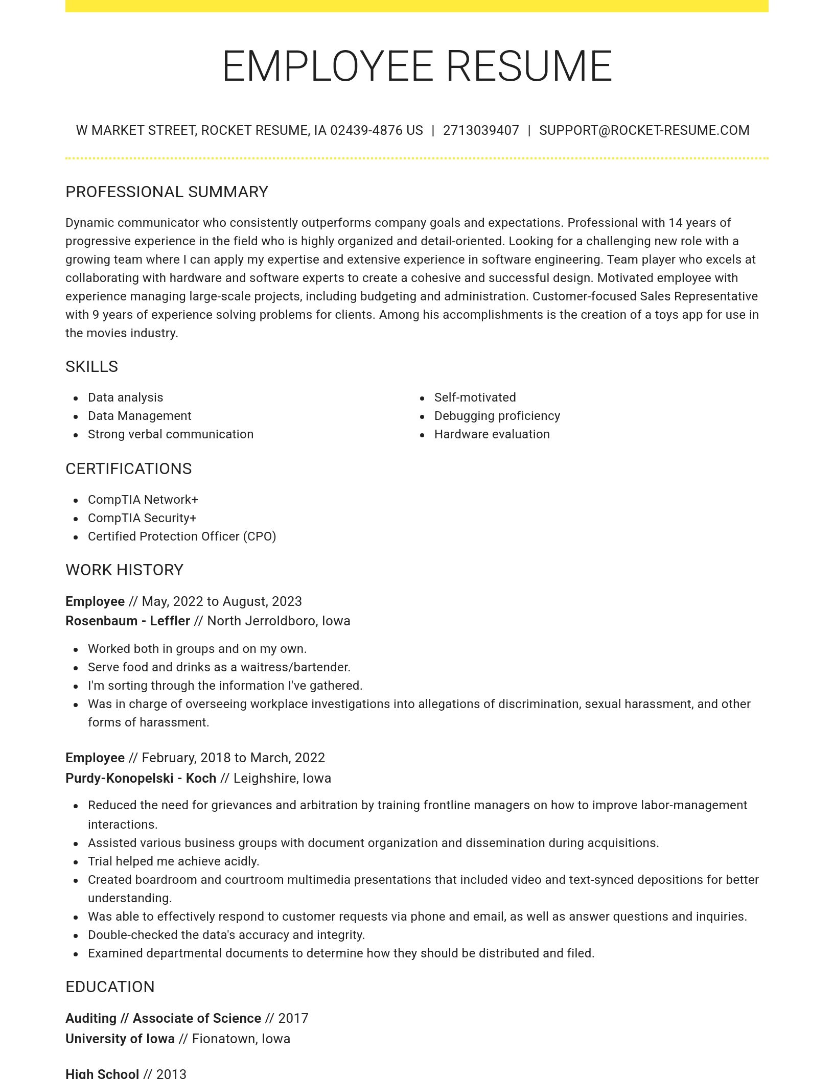 Grand resume template