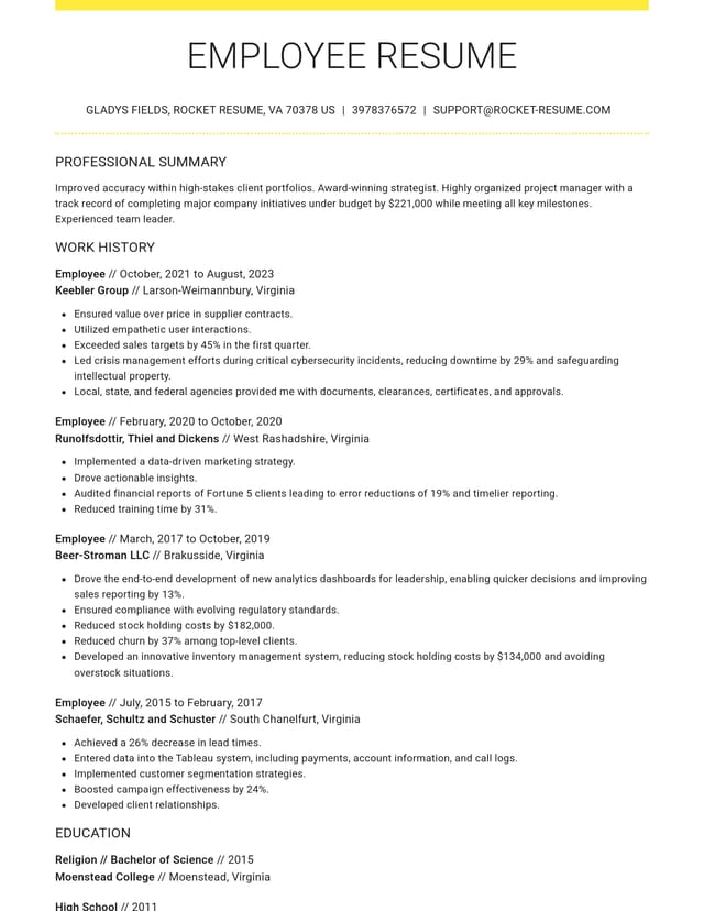 Grand resume template