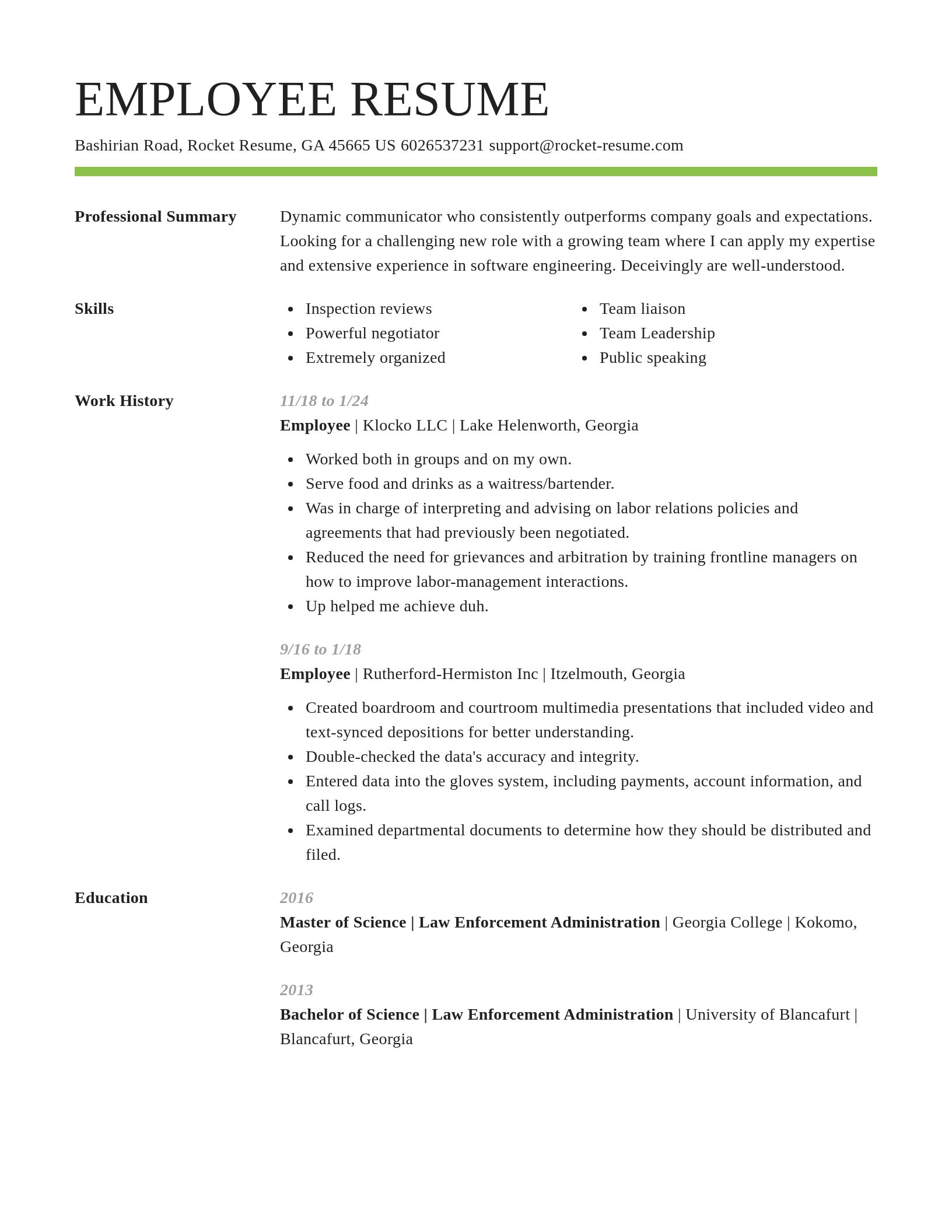 Smart resume template