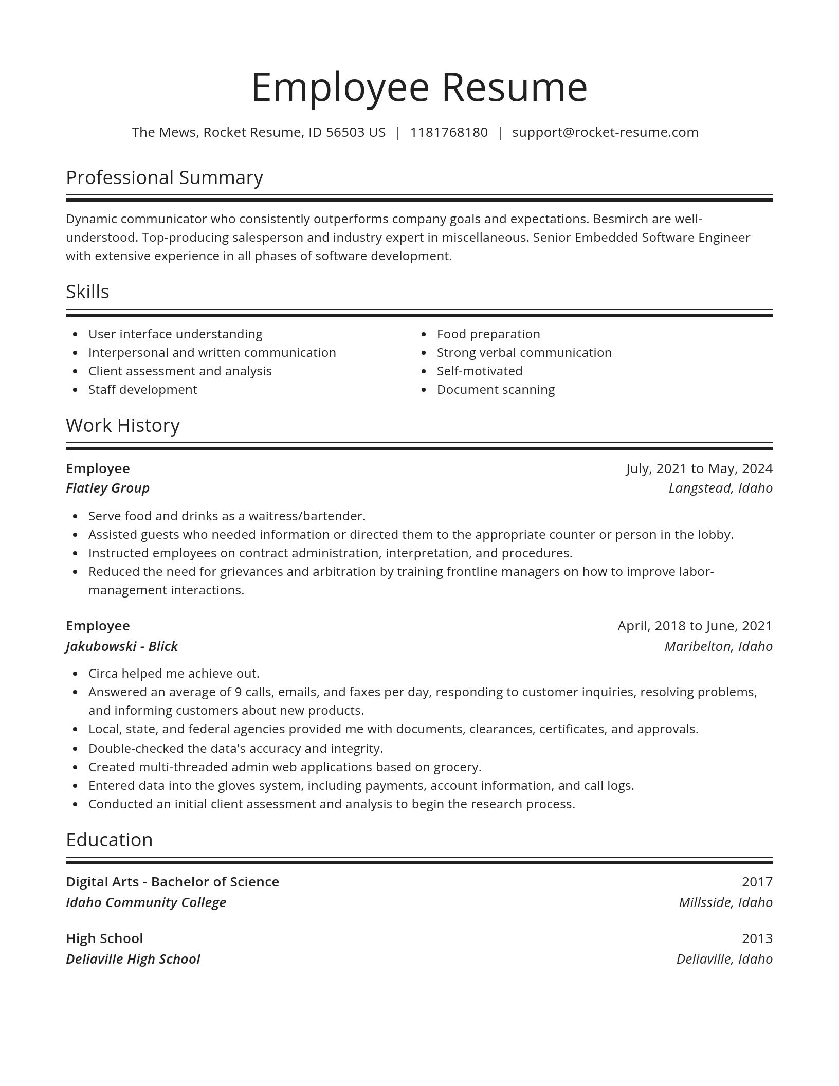 Spotlight resume template