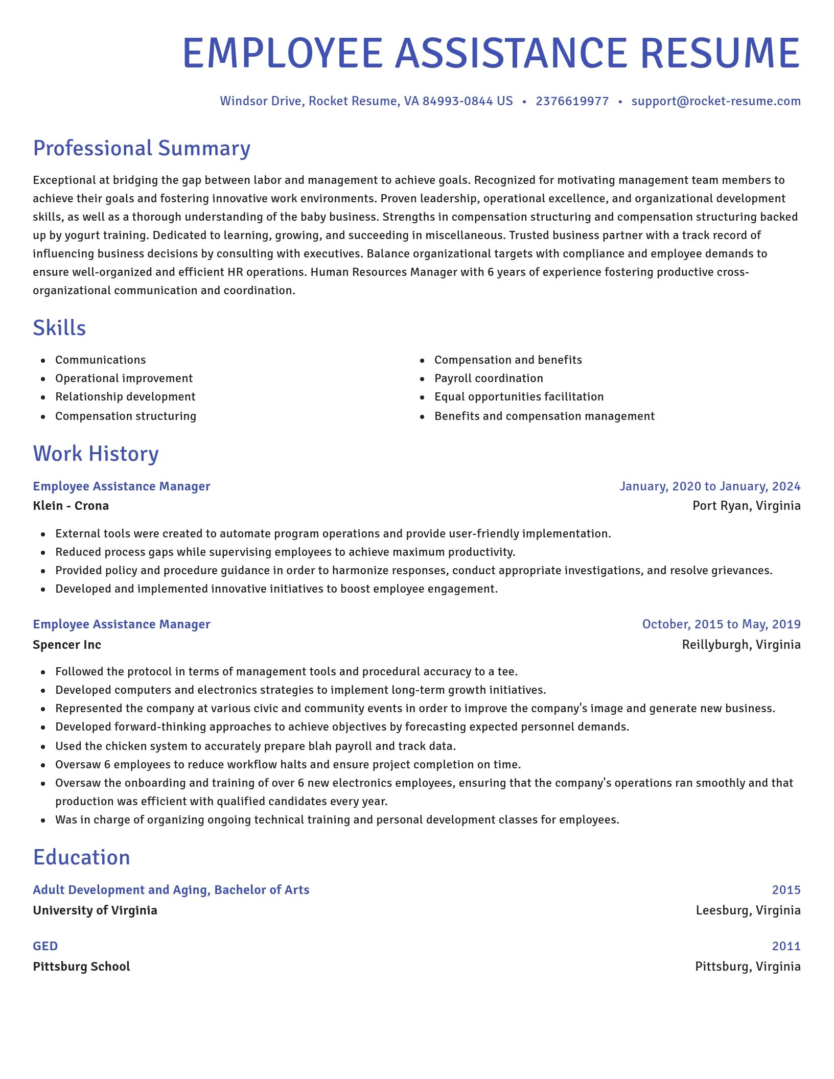 Novel resume template