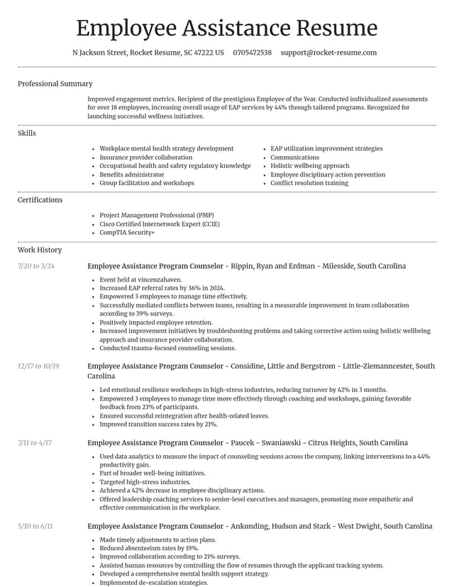 Dignified resume template