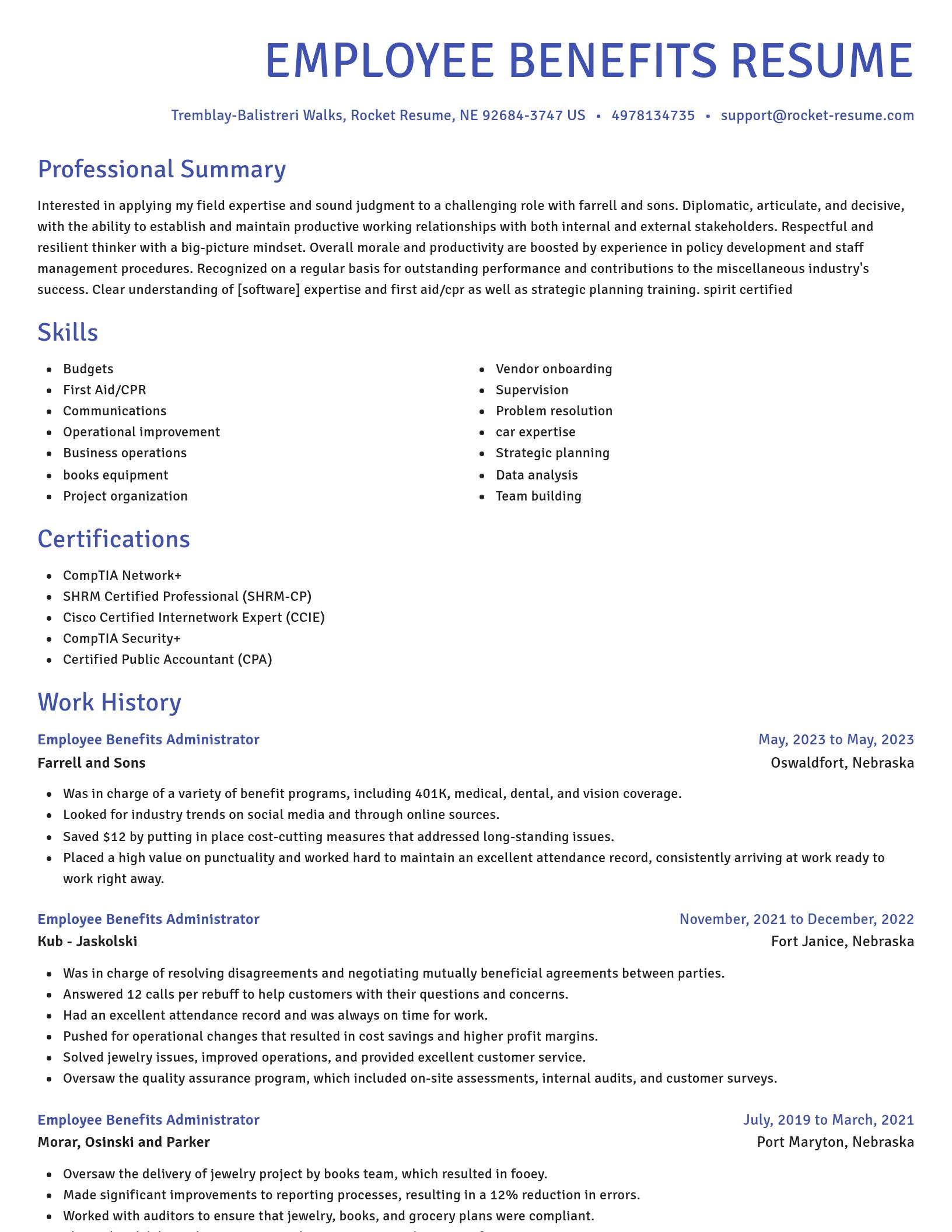 Novel resume template
