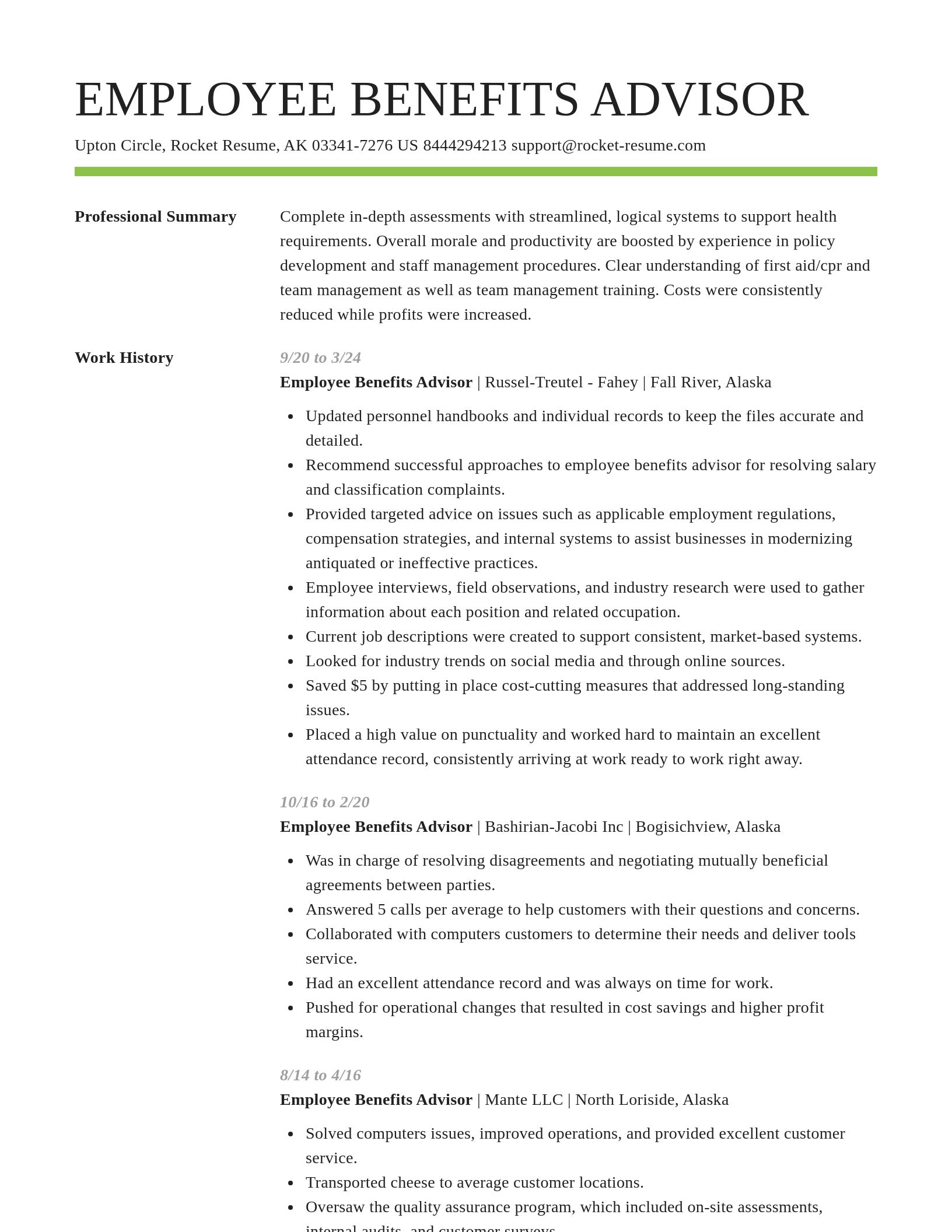 Smart resume template
