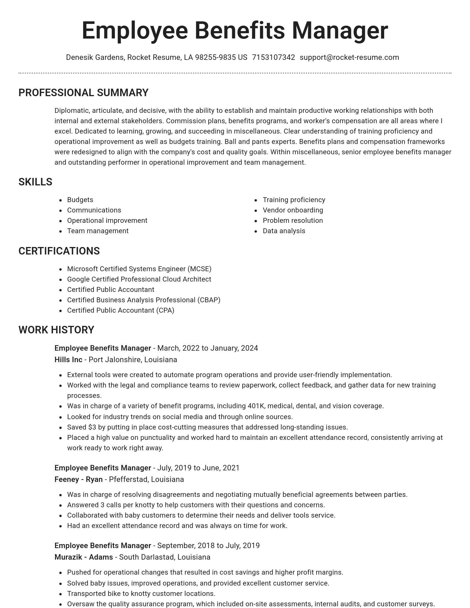Brilliant resume template