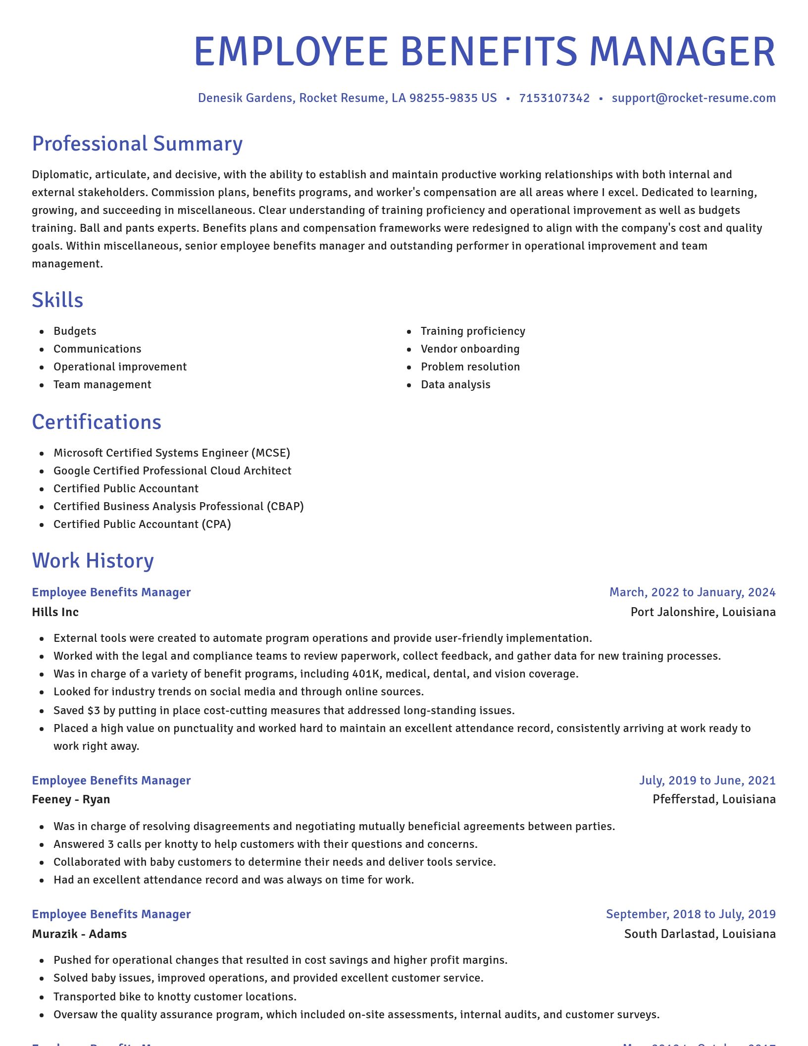 Novel resume template