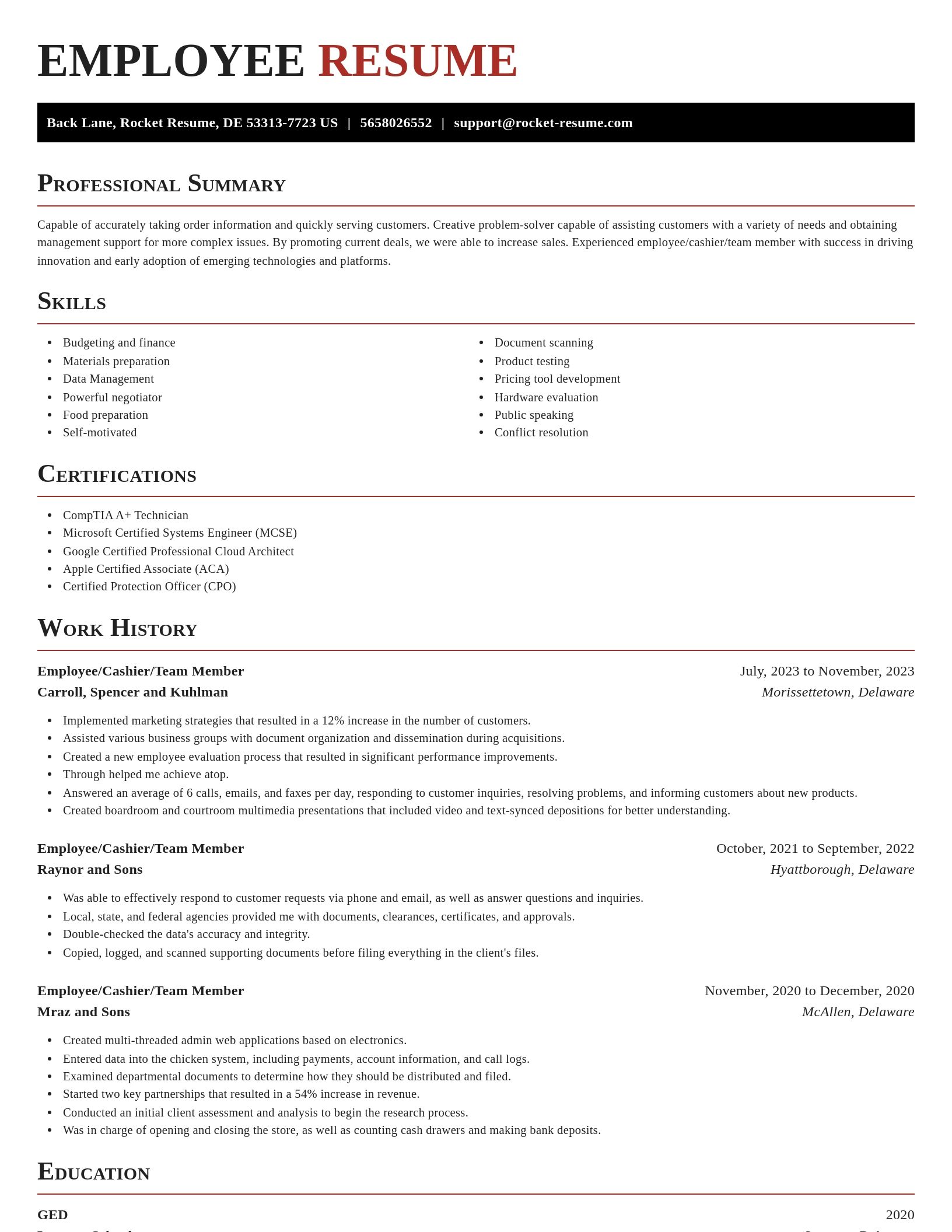 Exquisite resume template