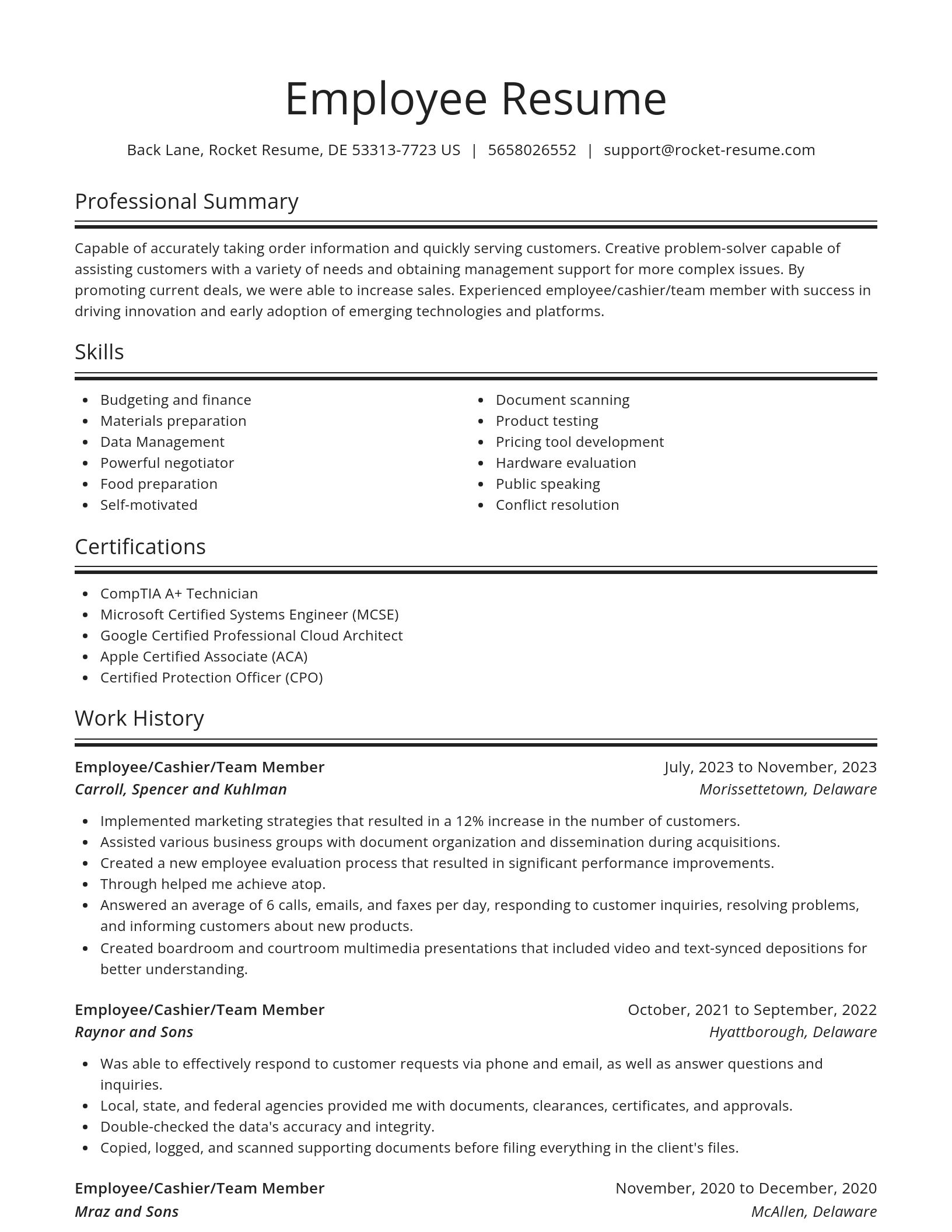Spotlight resume template
