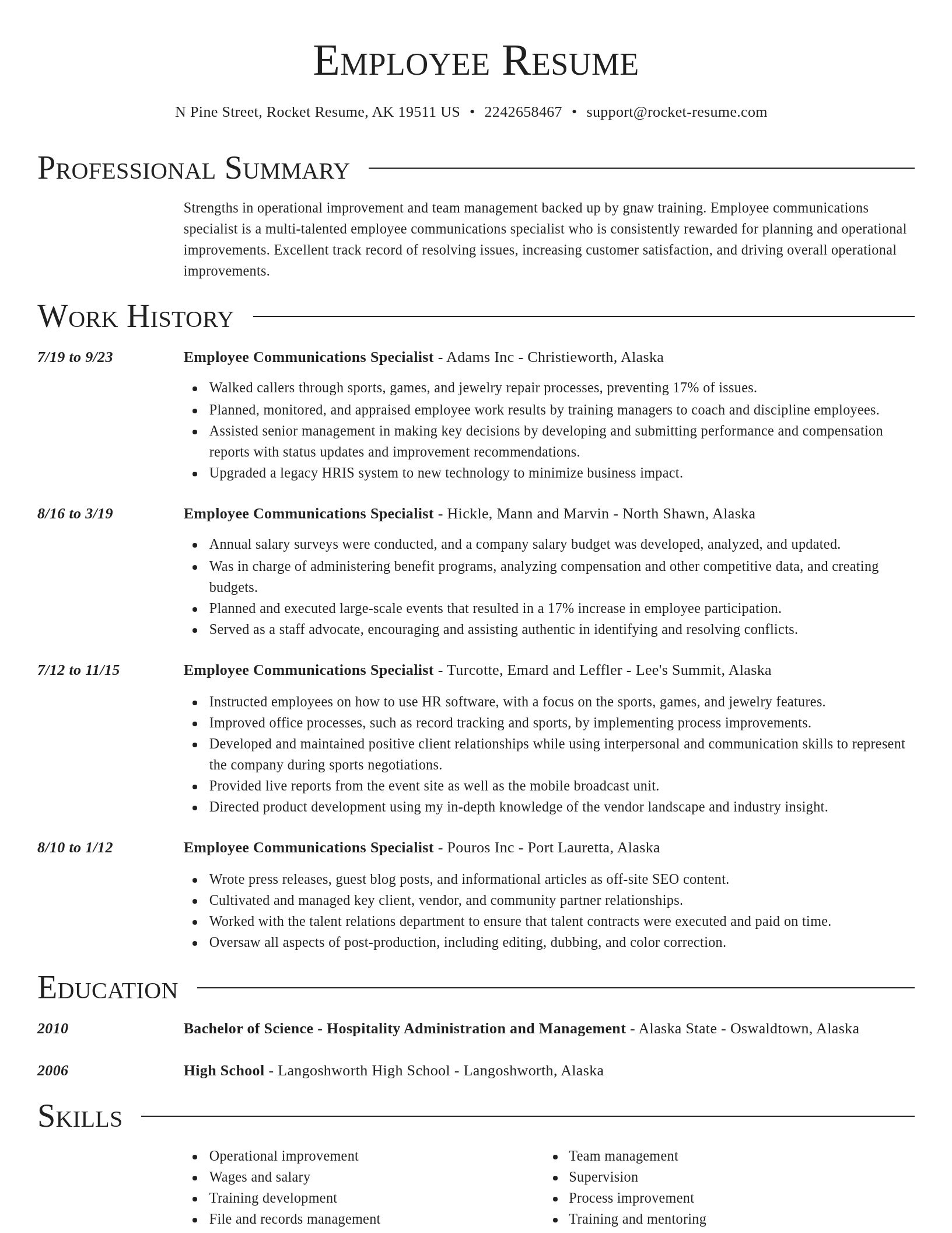Director resume template