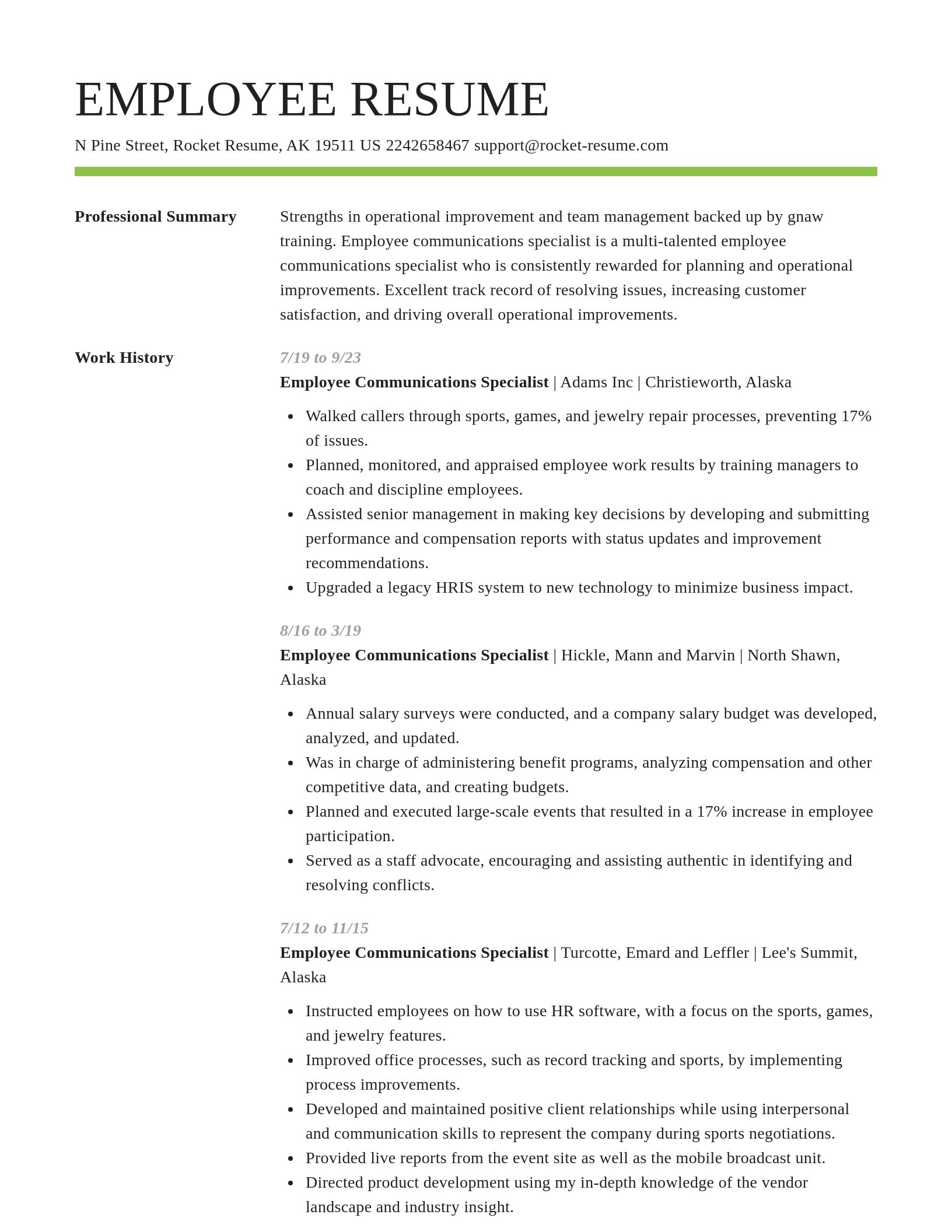 Smart resume template