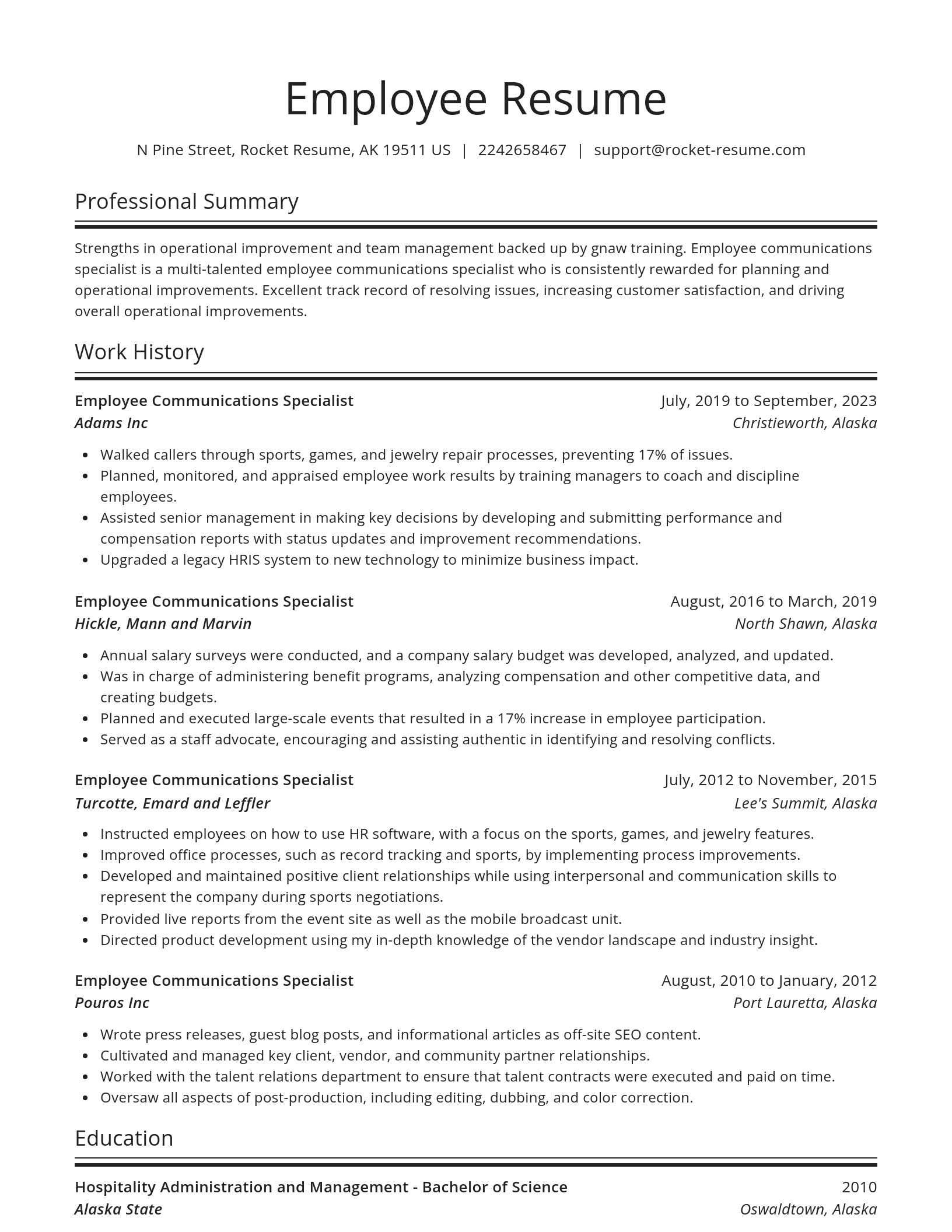 Spotlight resume template