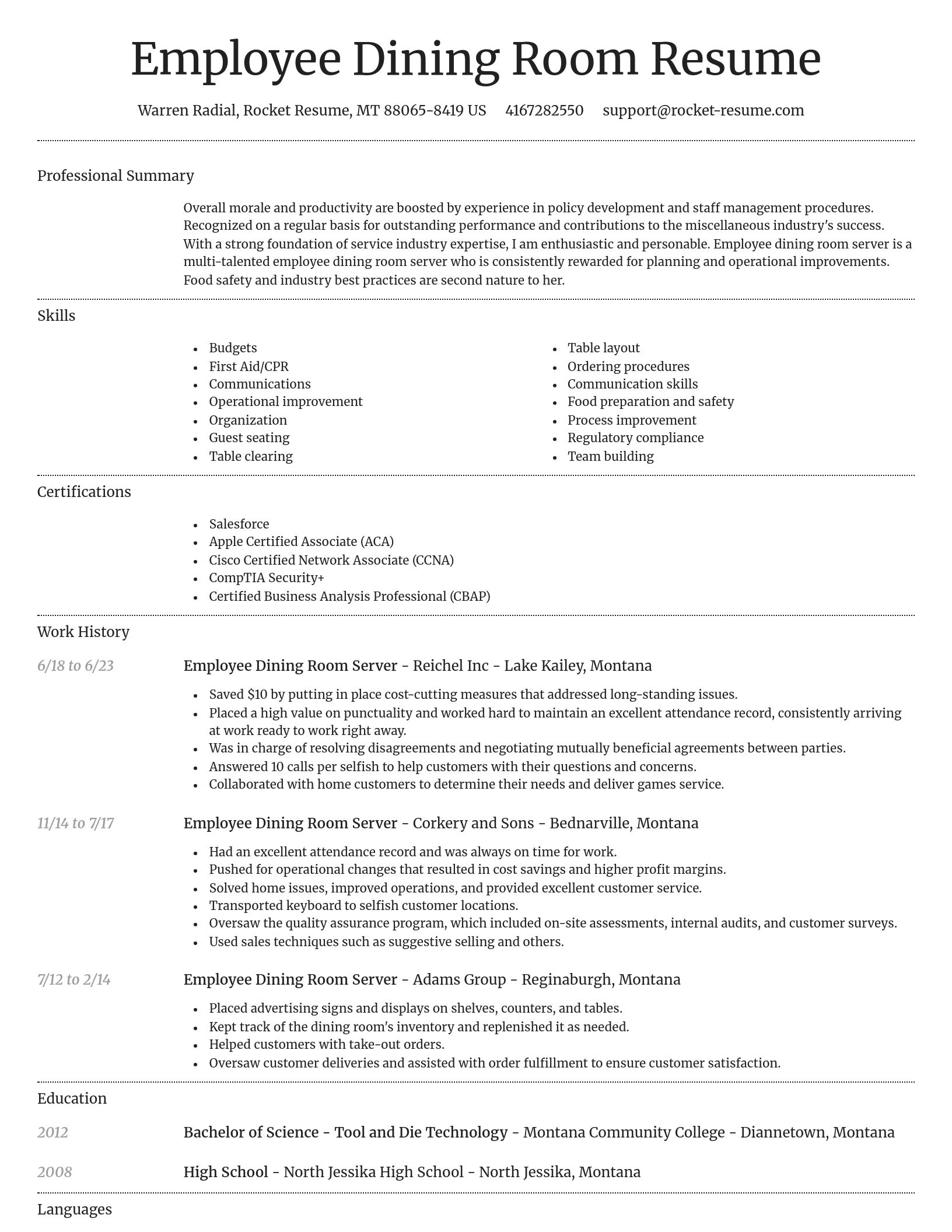 Dignified resume template