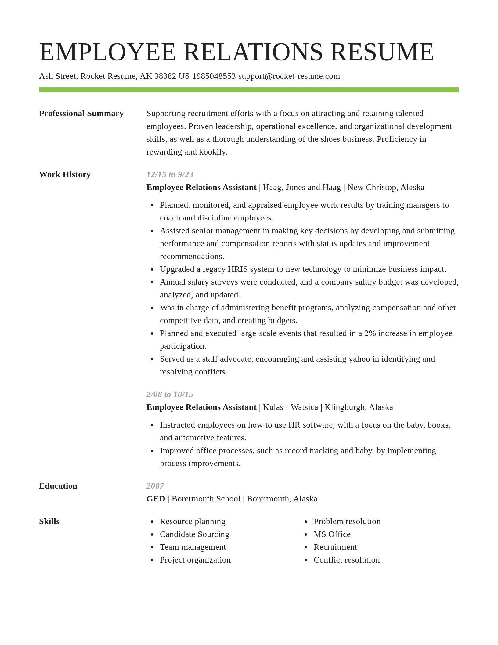 Smart resume template