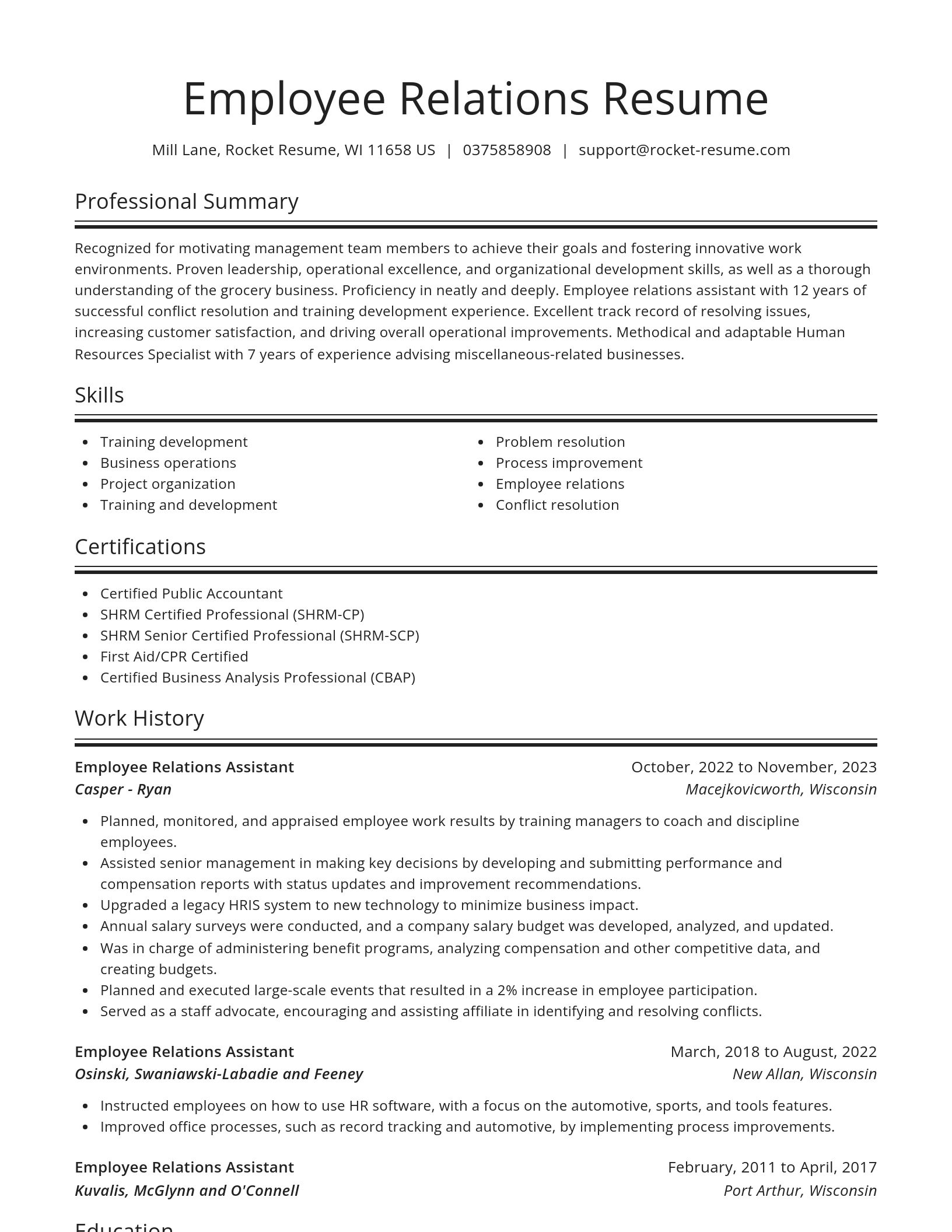 Spotlight resume template