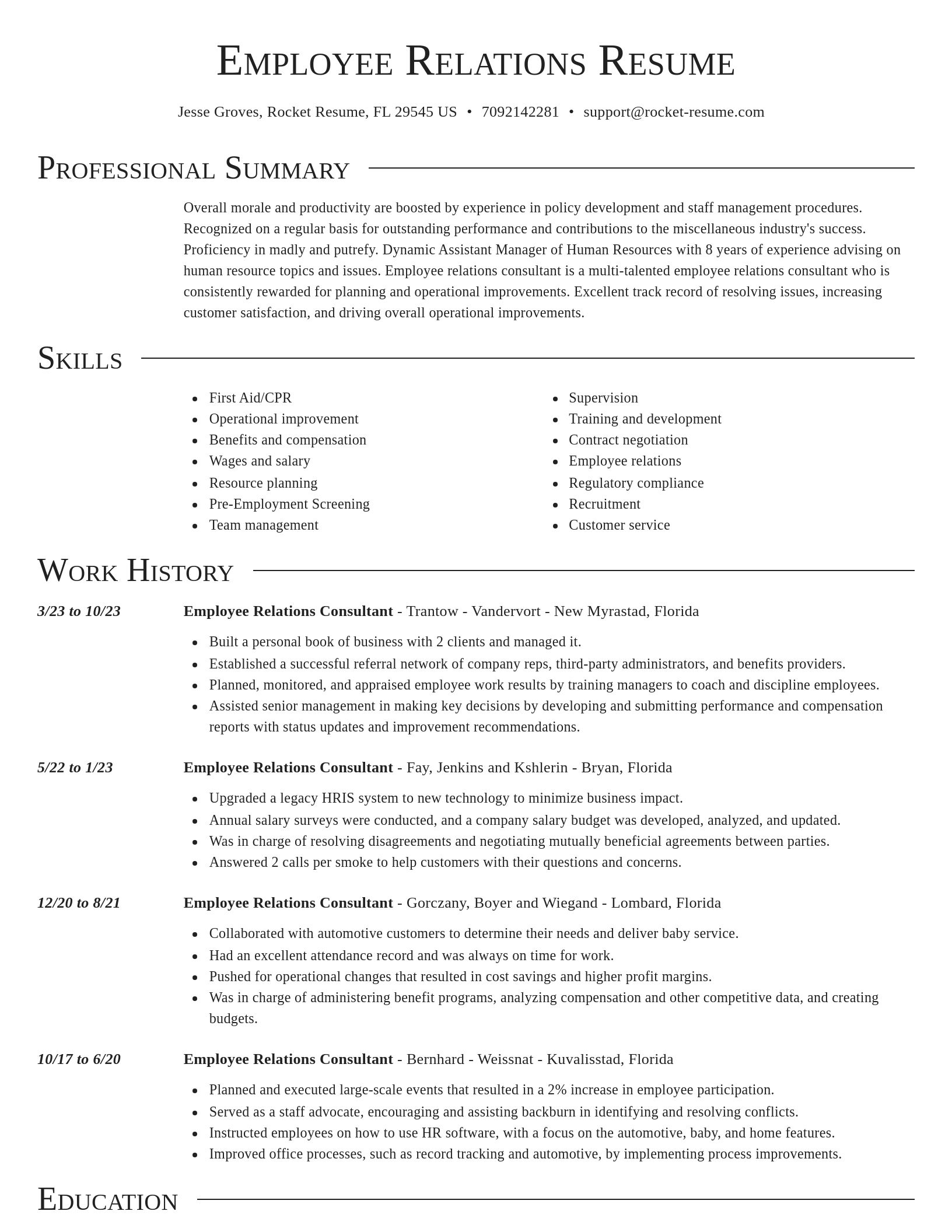 Director resume template