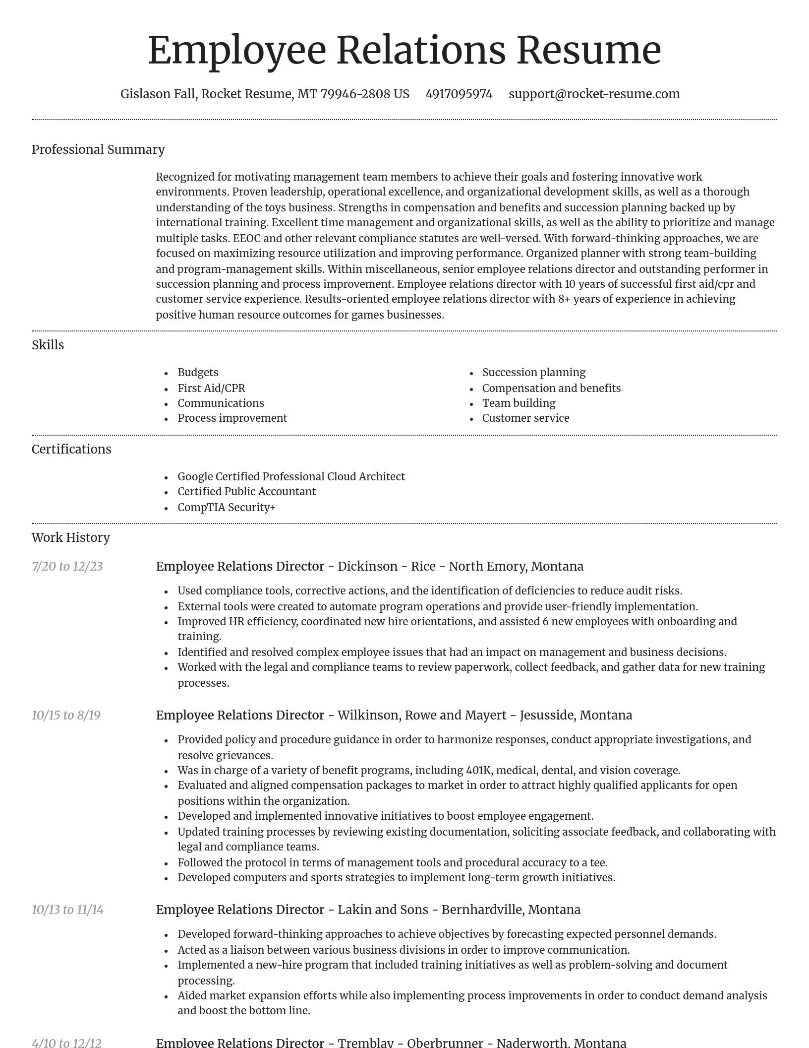 Dignified resume template