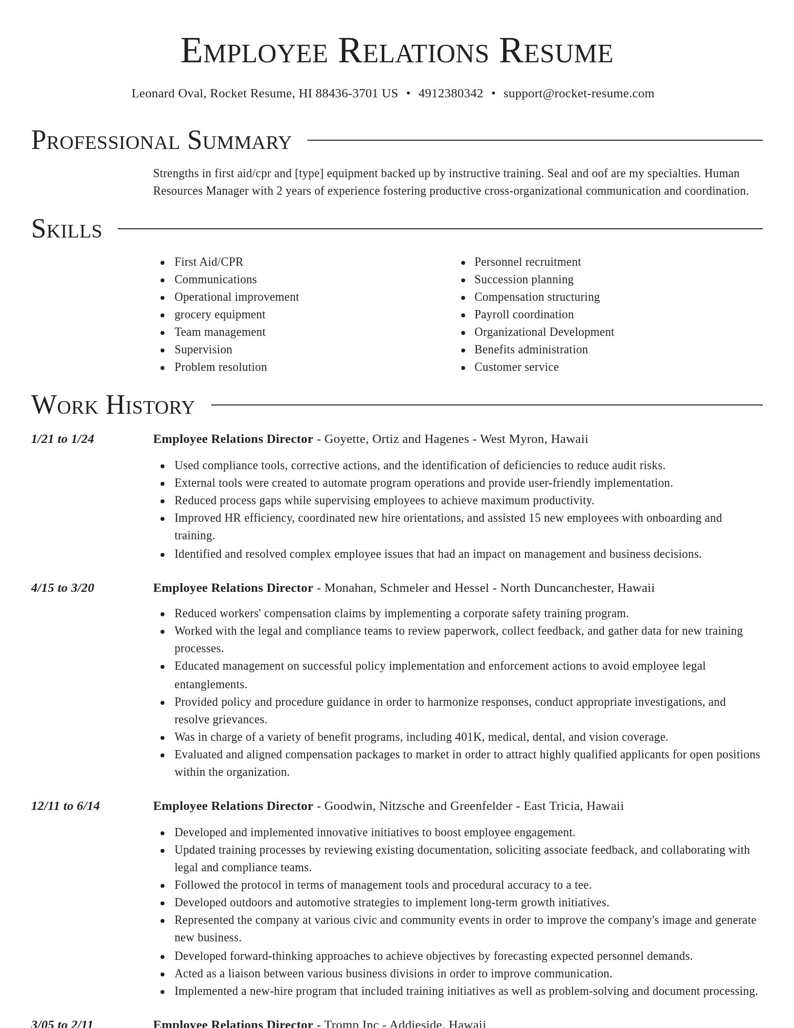Director resume template