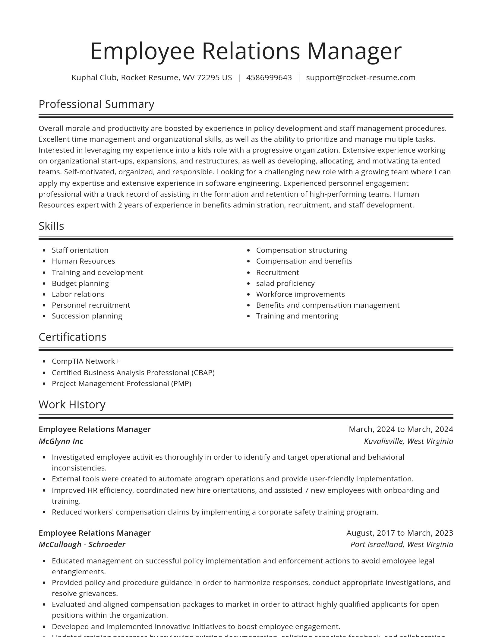 Spotlight resume template