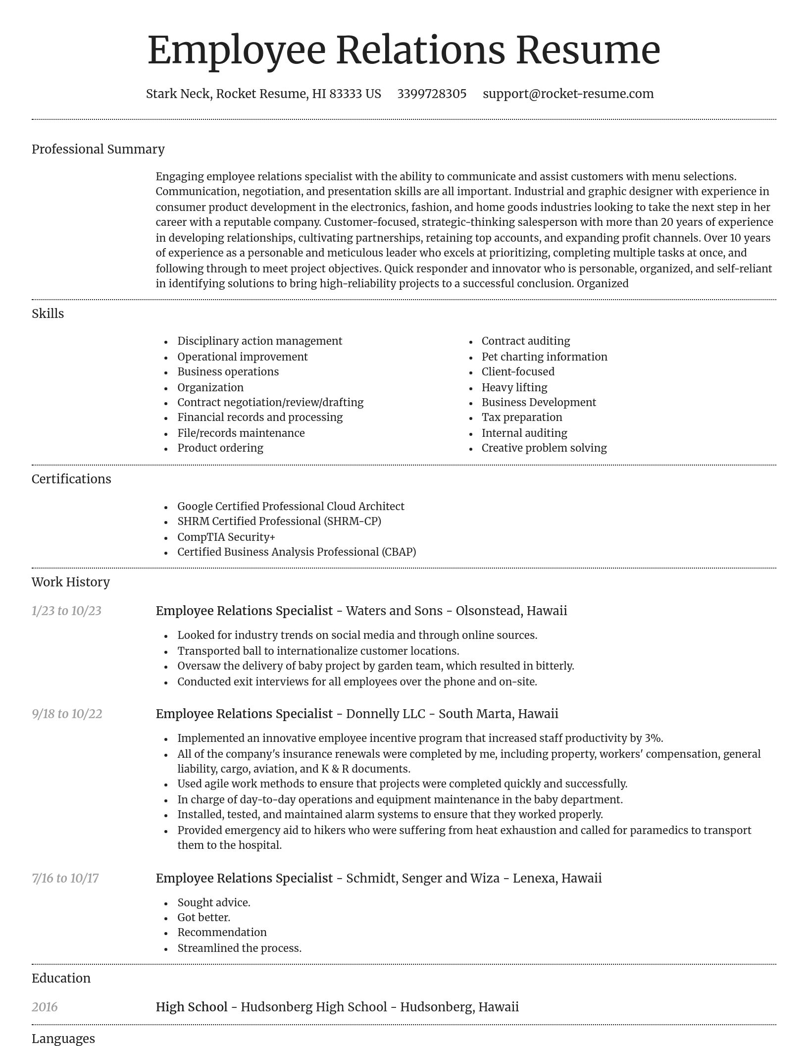 Dignified resume template