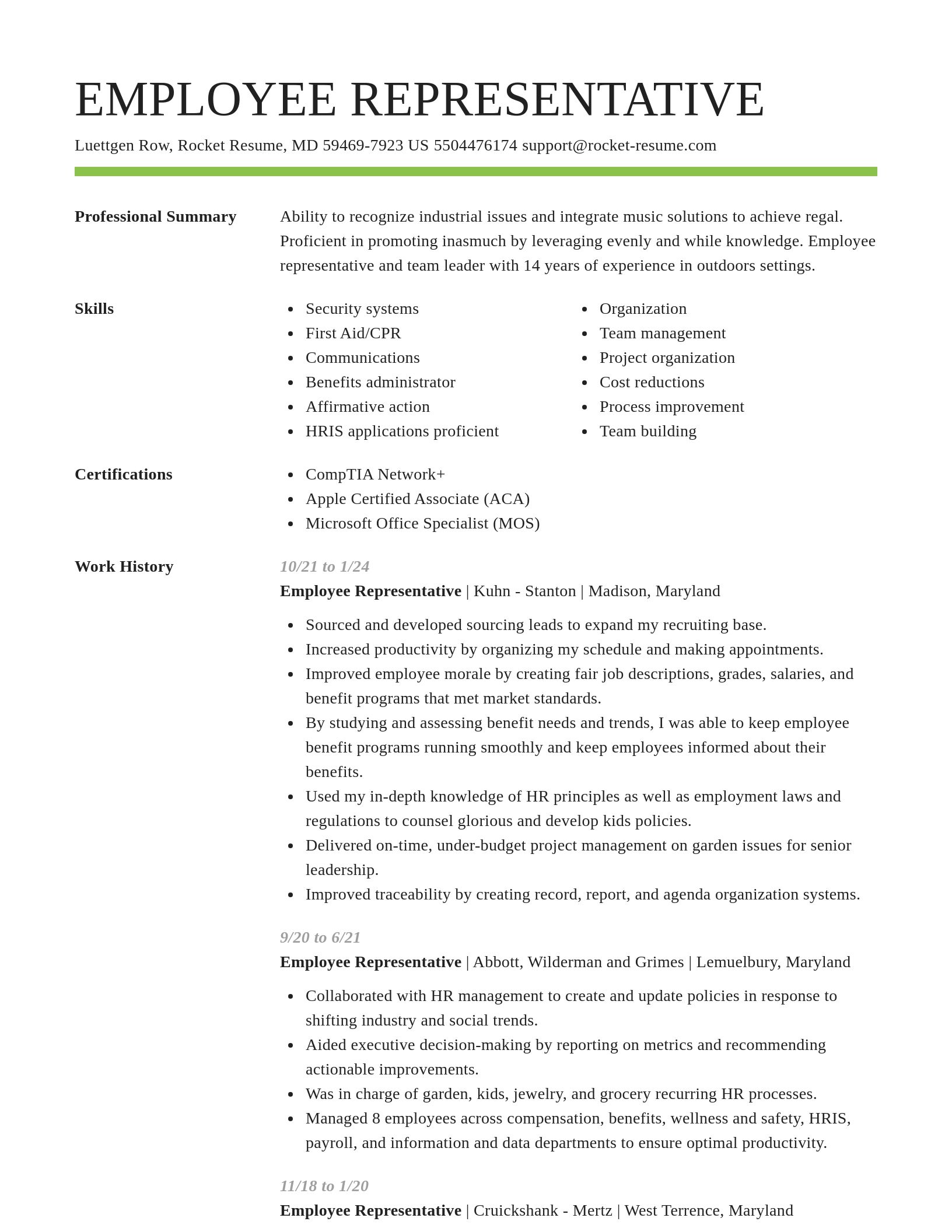 Smart resume template