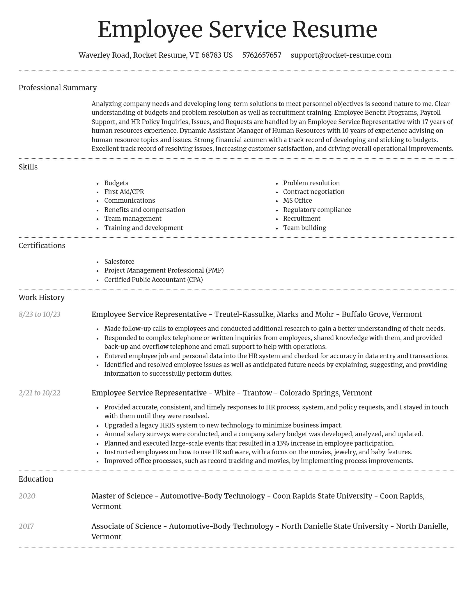 Dignified resume template