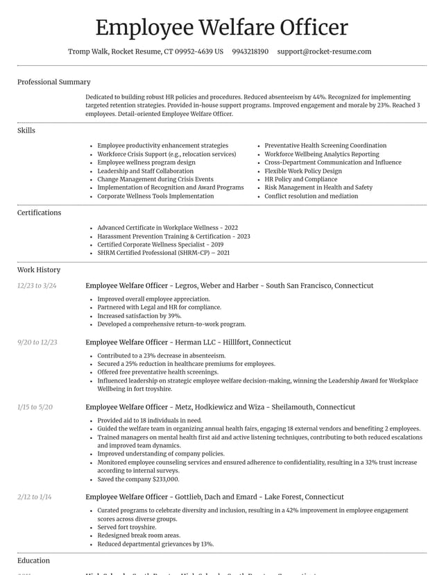 Dignified resume template
