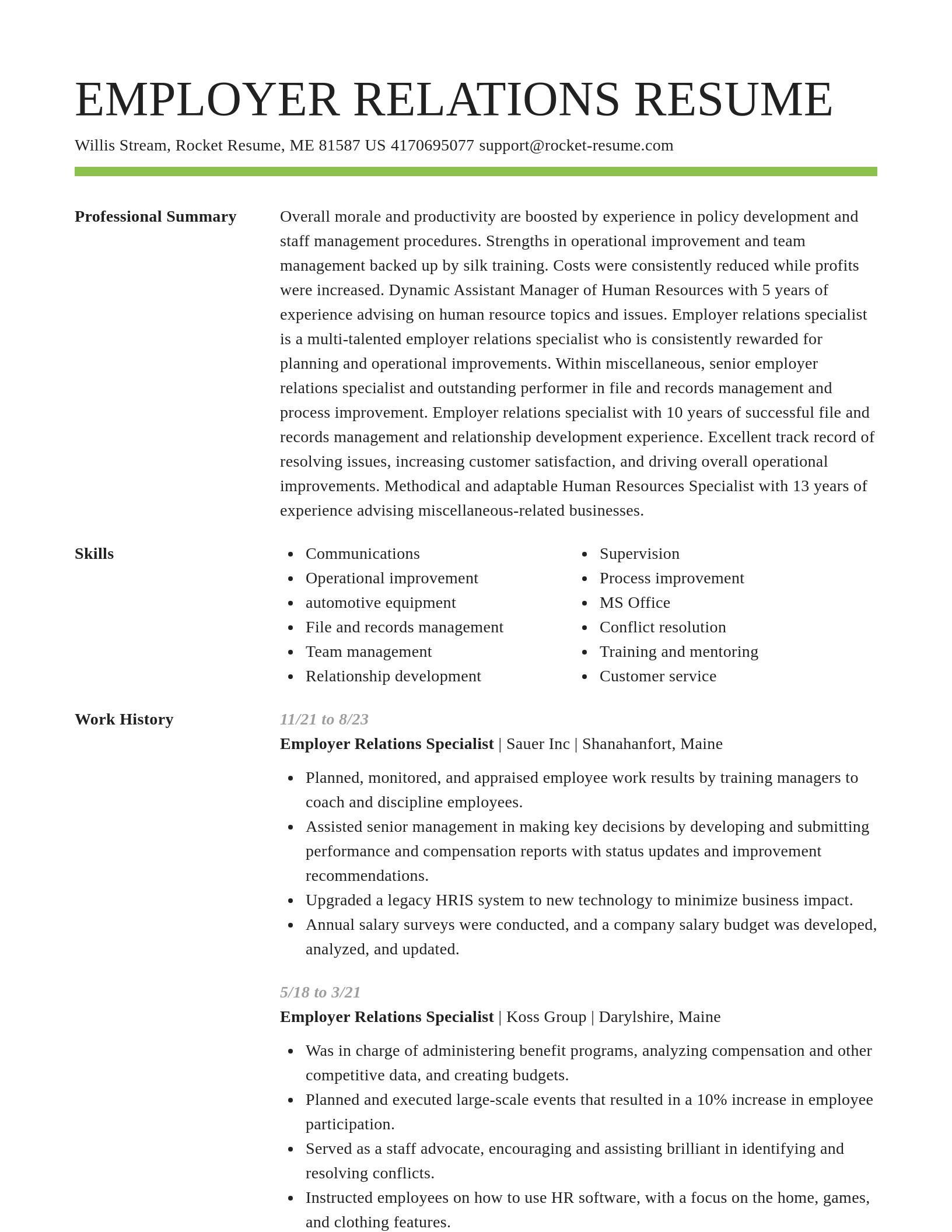 Smart resume template