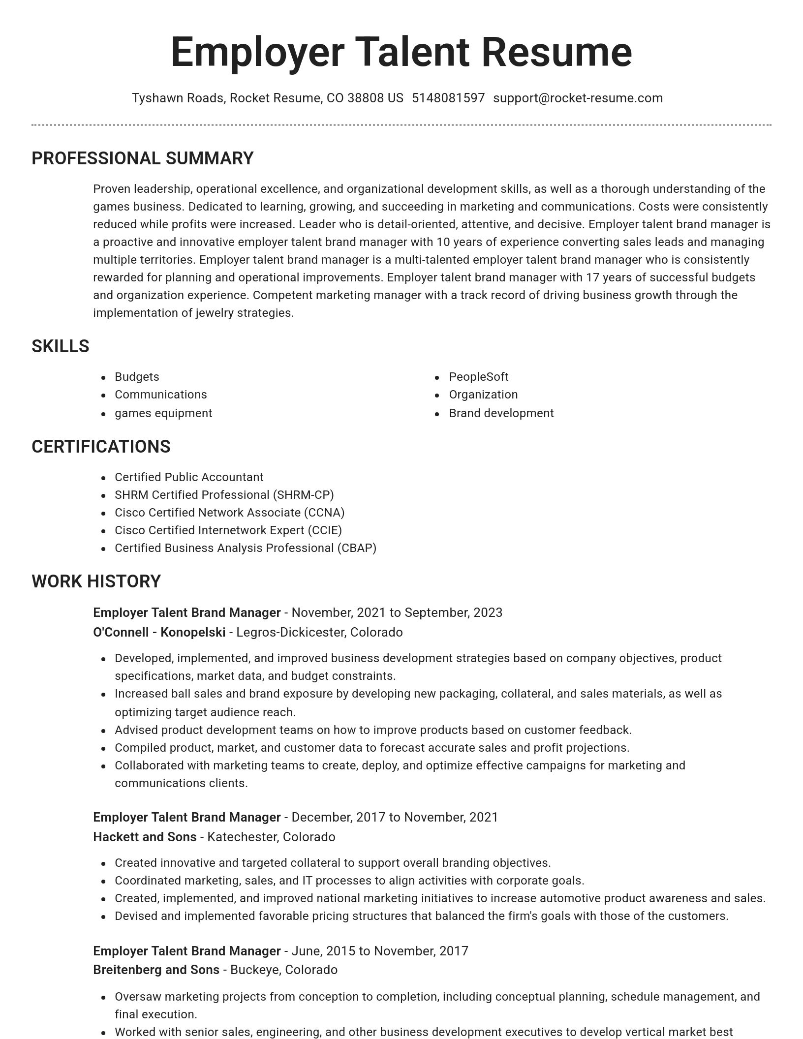 Brilliant resume template