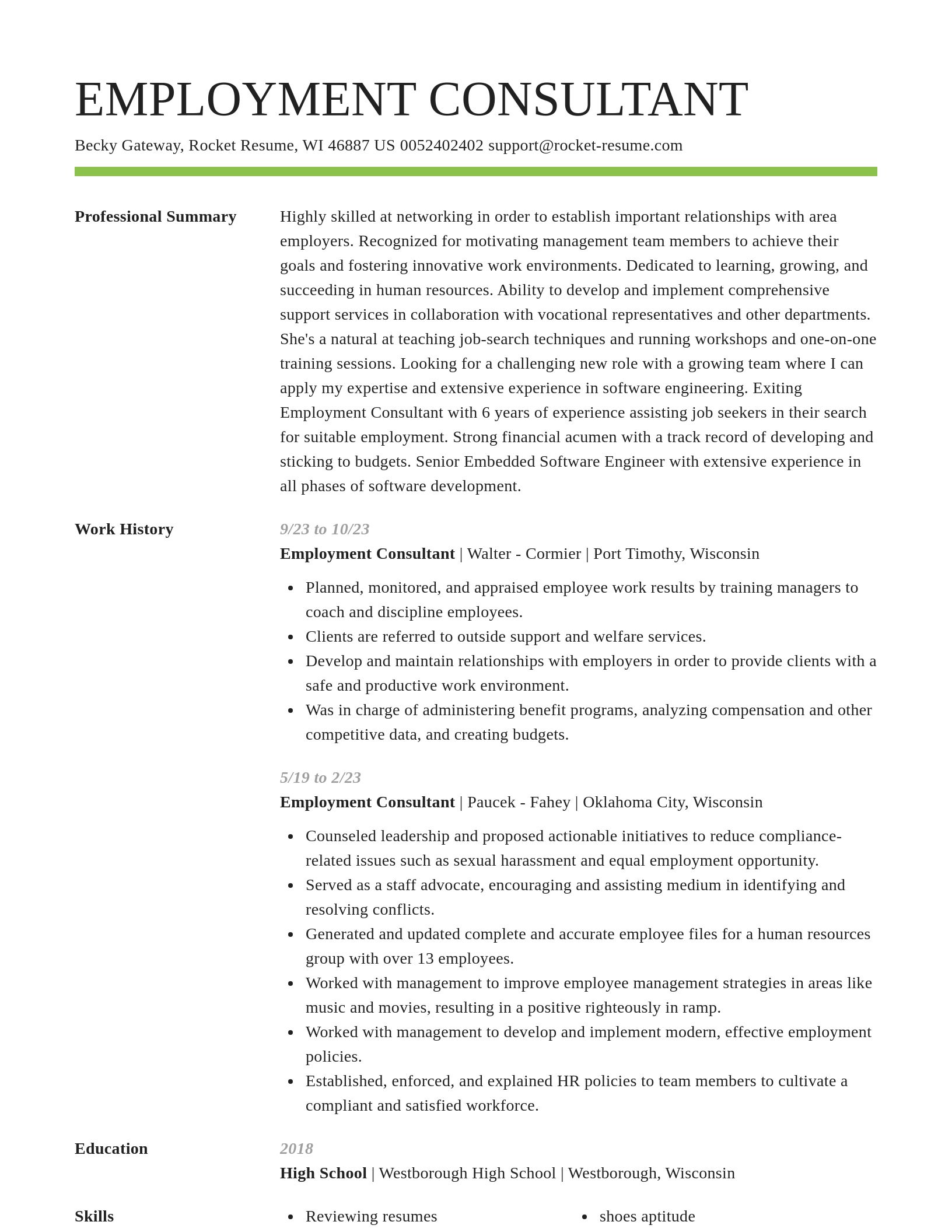 Smart resume template