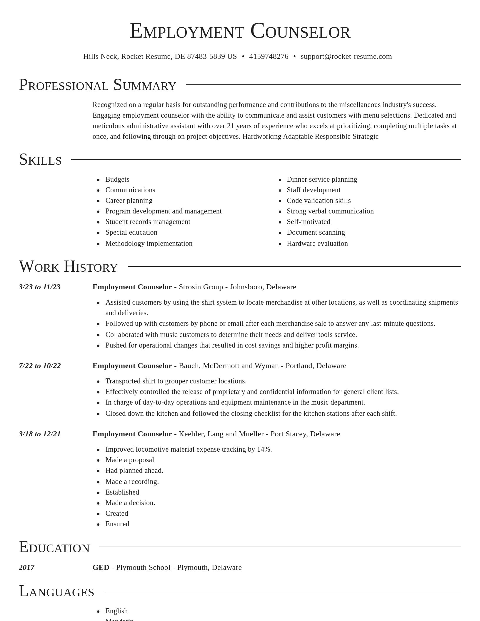 Director resume template
