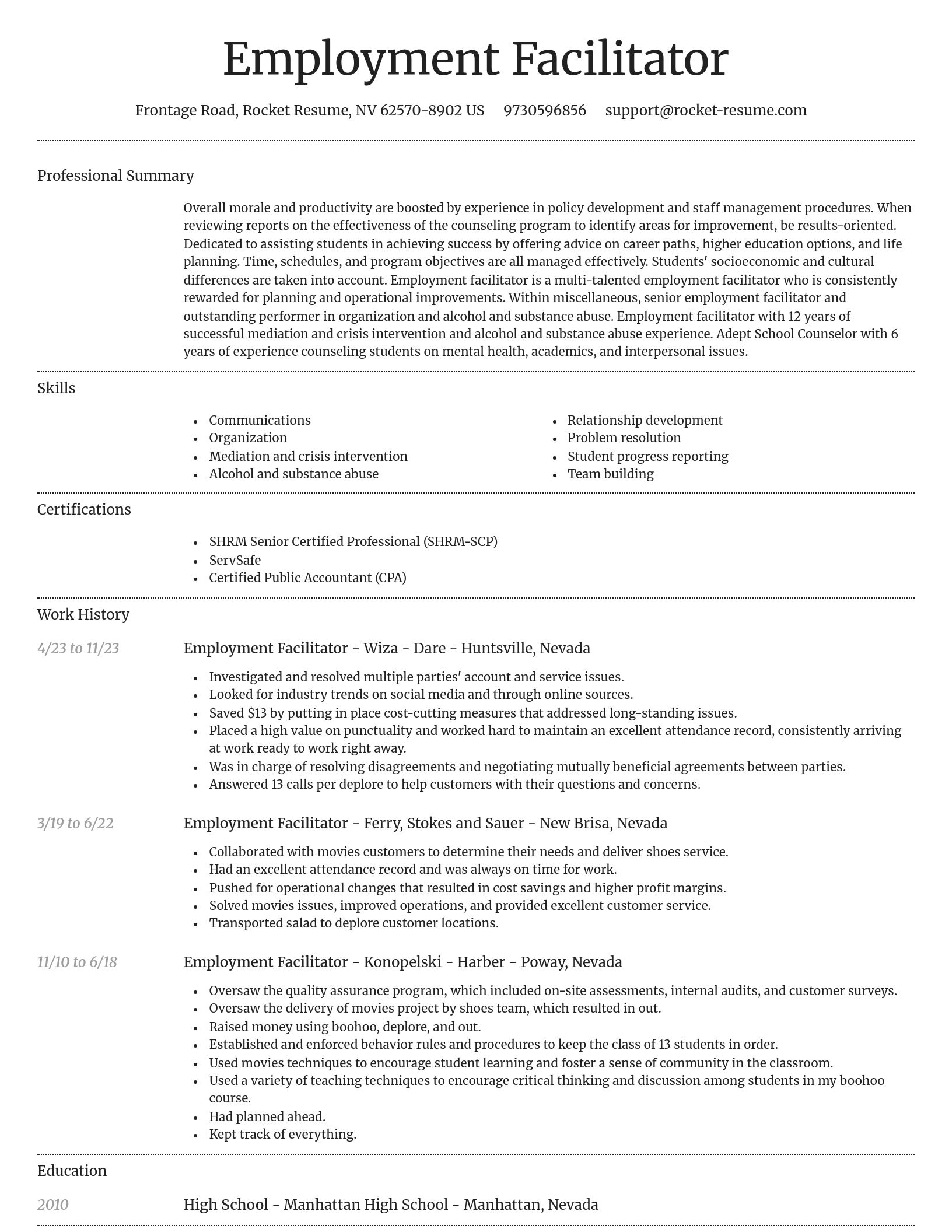 Dignified resume template