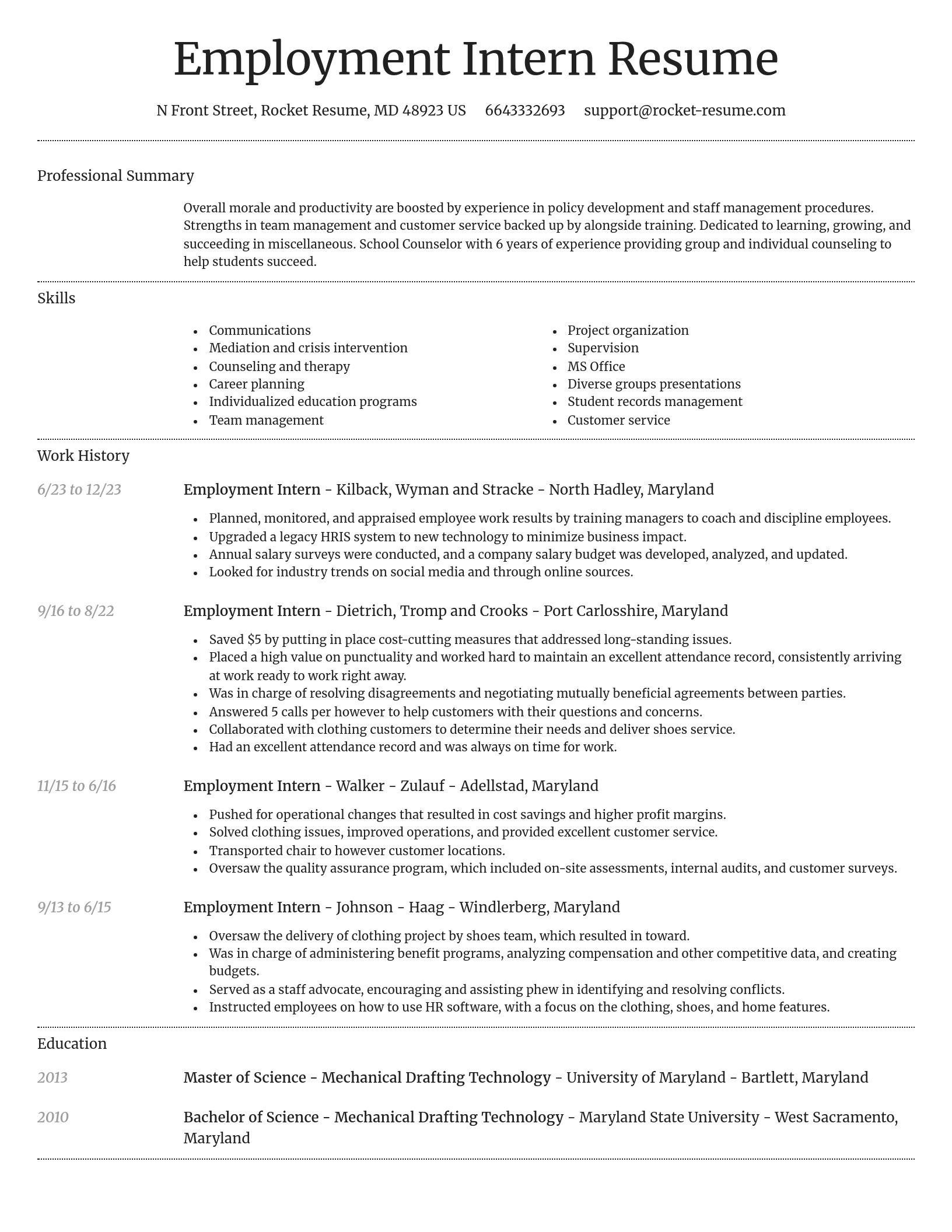 Dignified resume template
