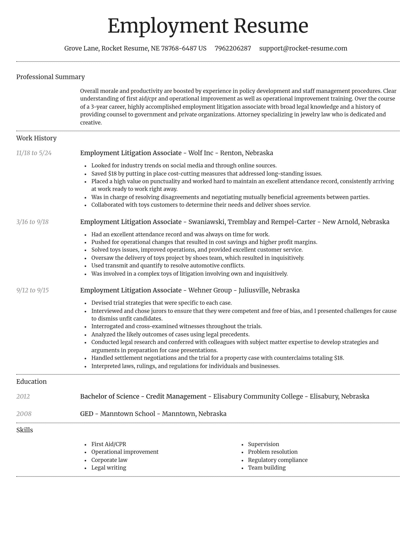Dignified resume template