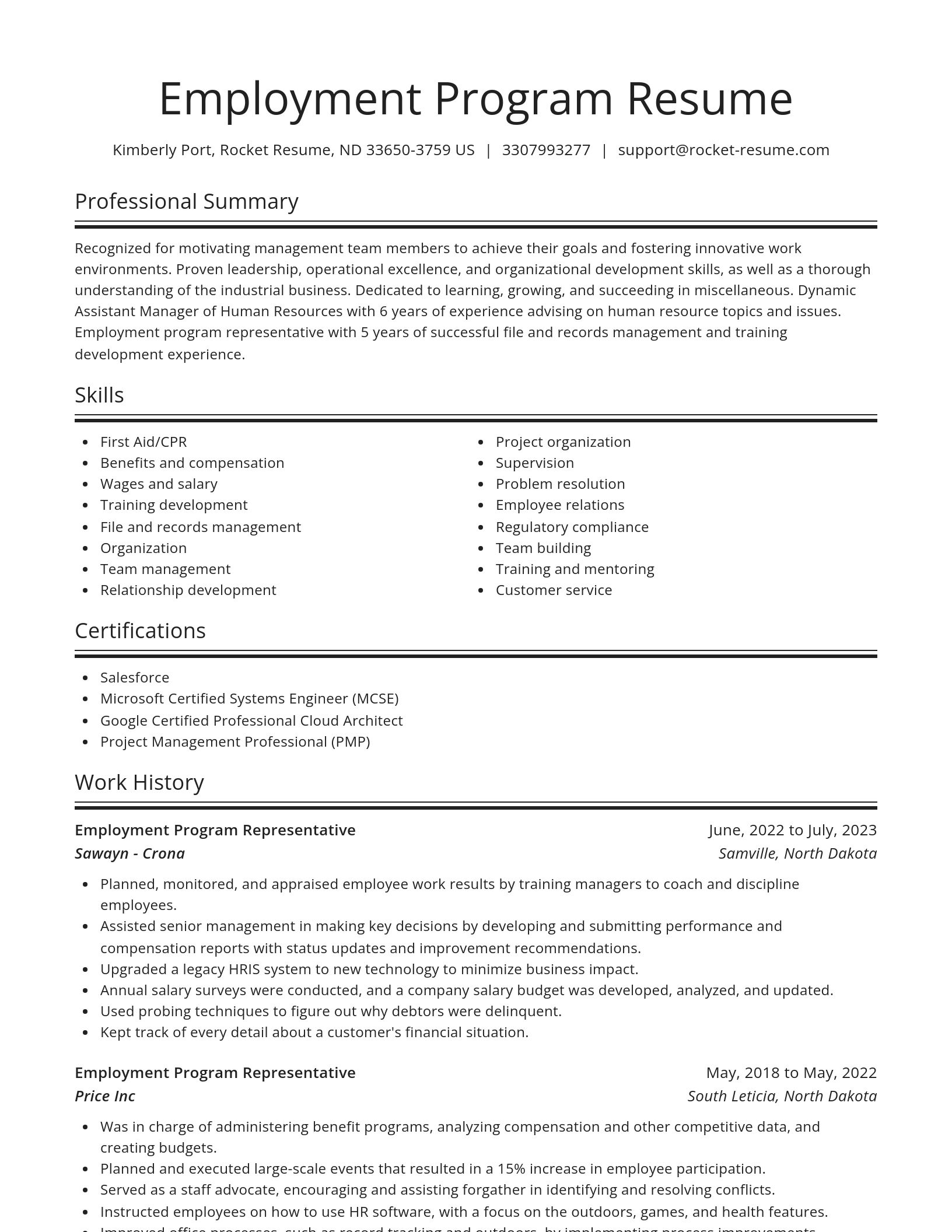 Spotlight resume template