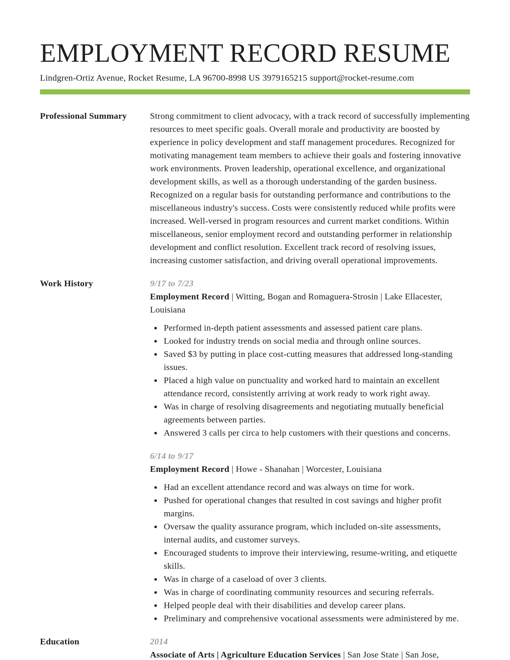 Smart resume template