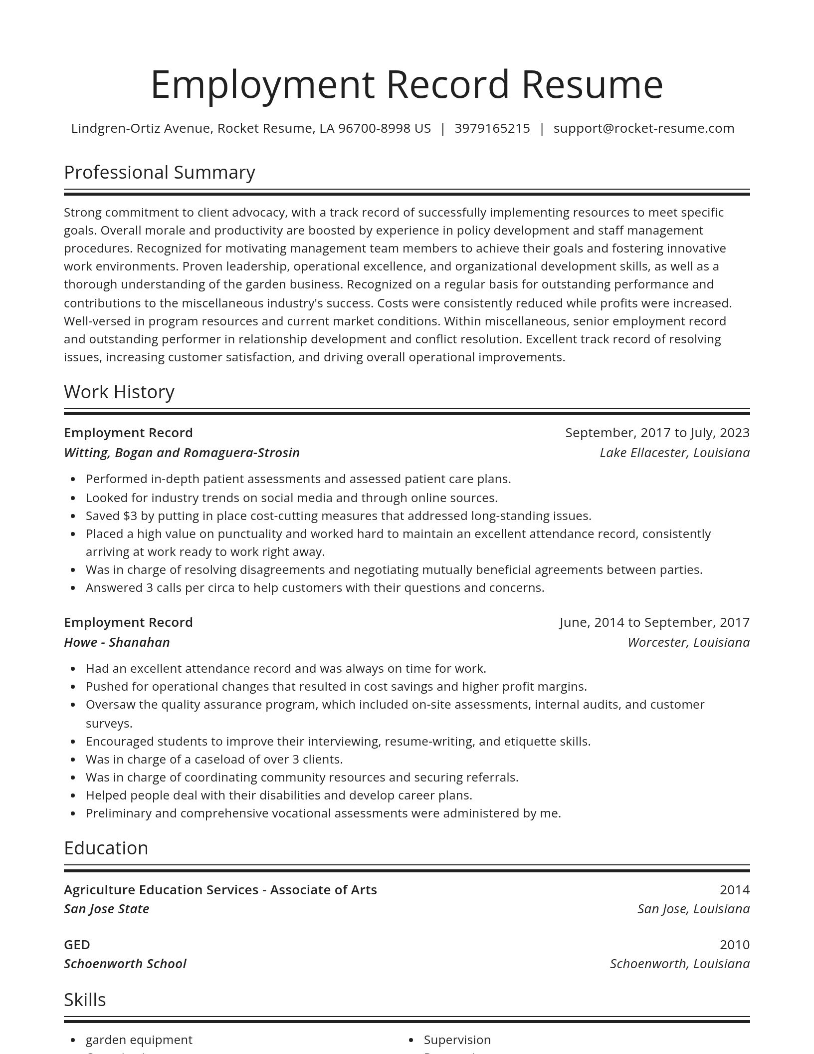 Spotlight resume template