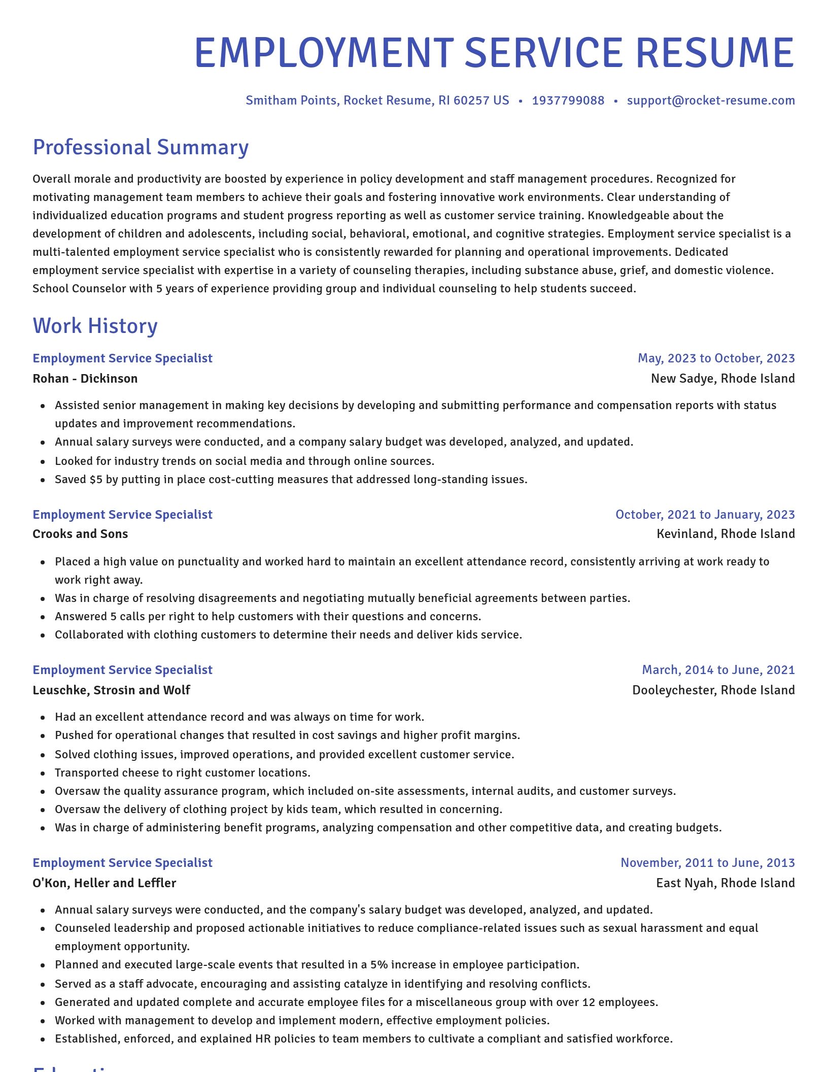 Novel resume template
