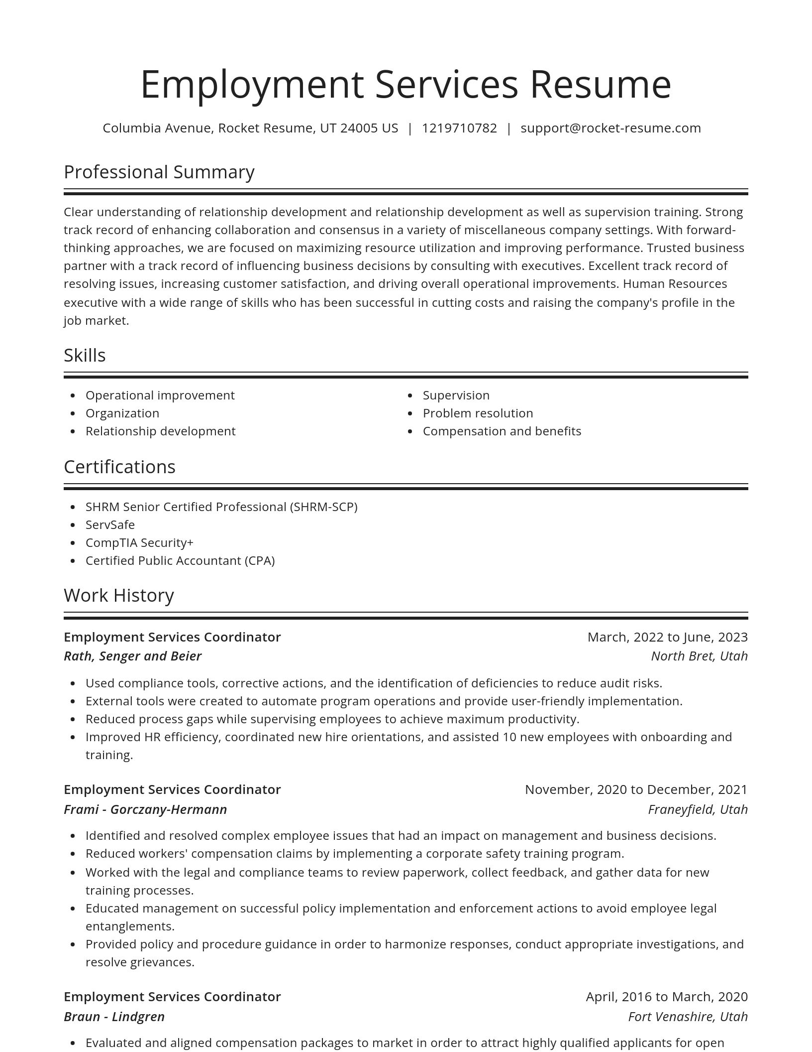 Spotlight resume template