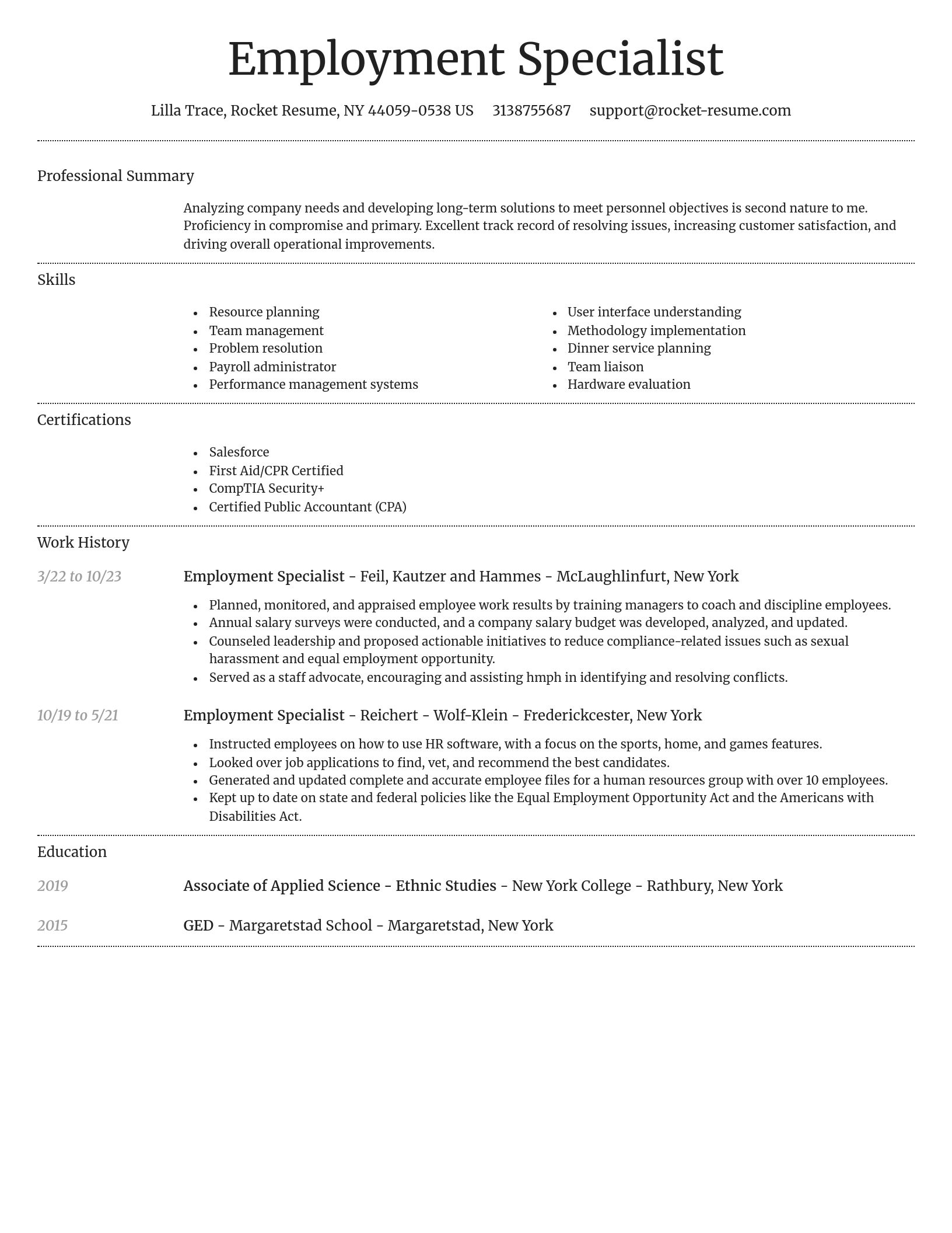 Dignified resume template