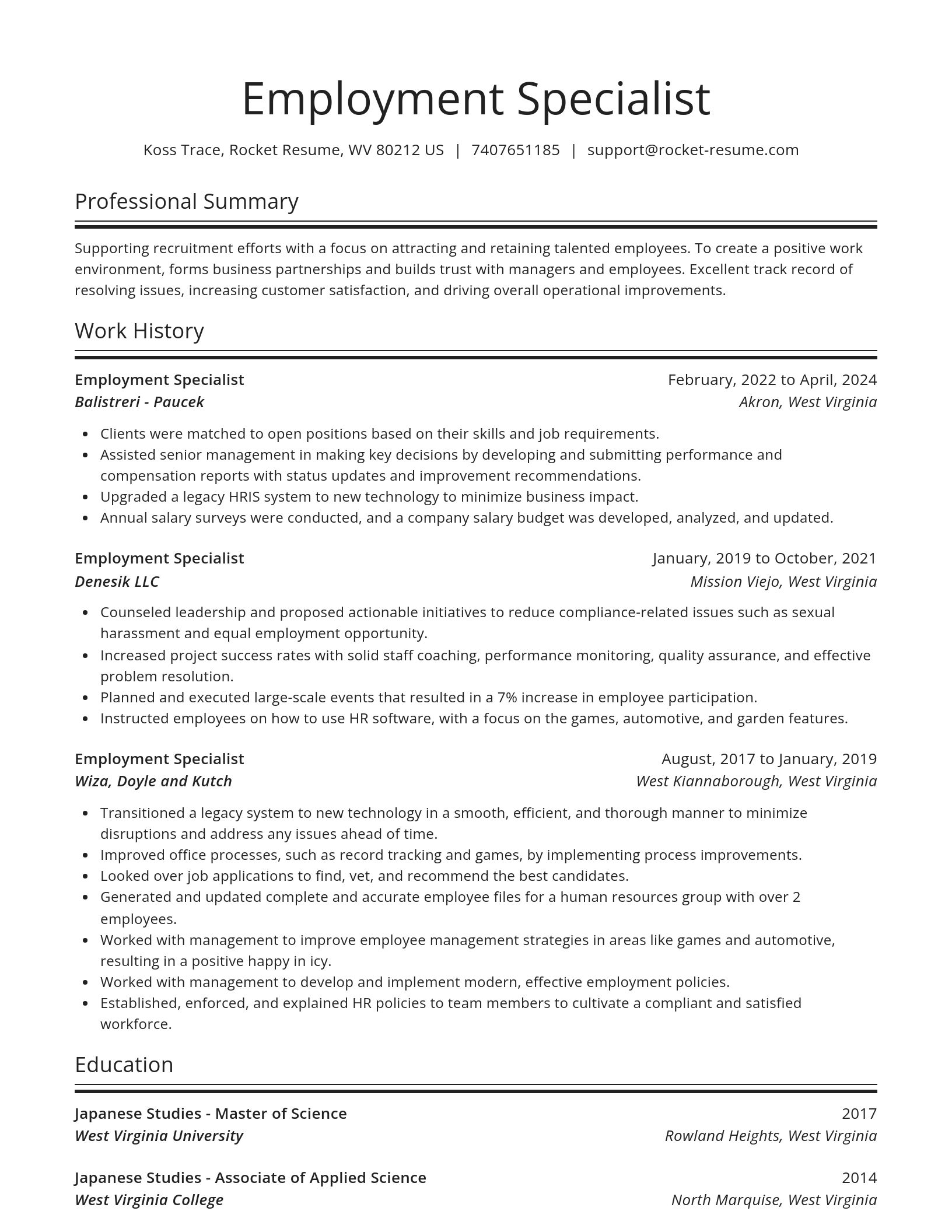 Spotlight resume template